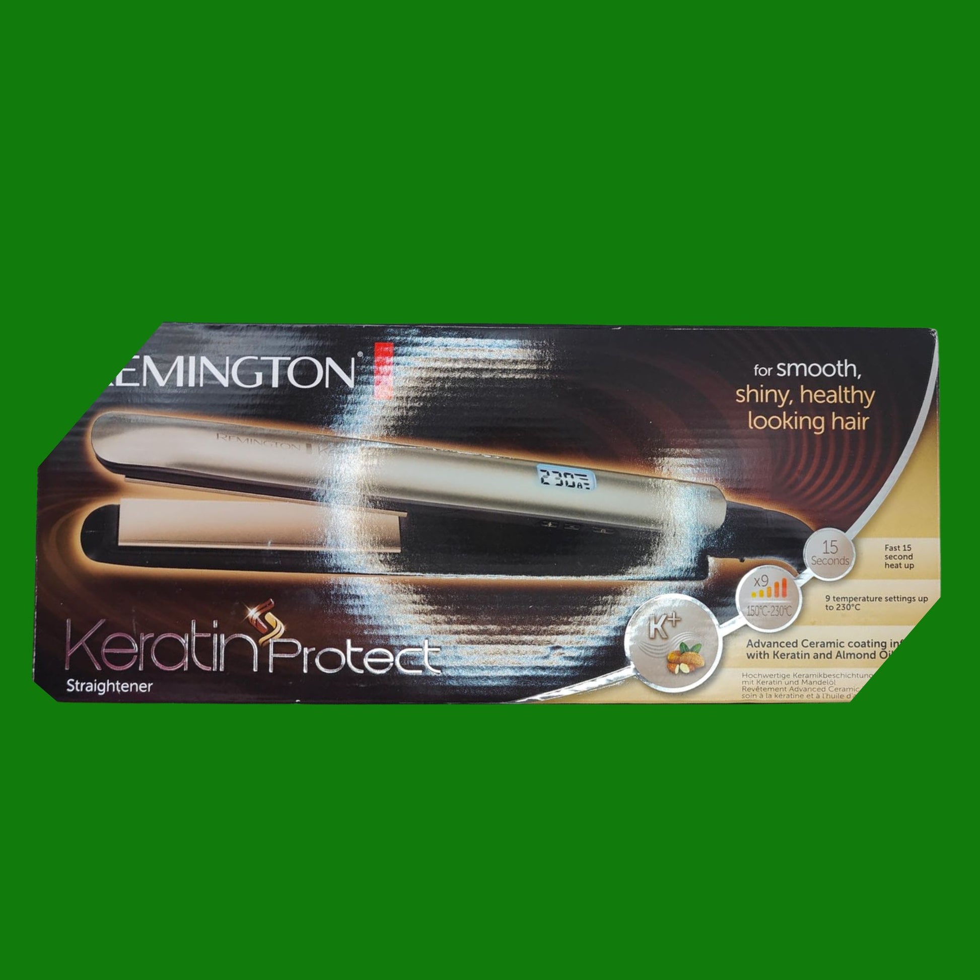 Remington Piastra per Capelli - Keratin: Rivestimento Ceramico di alta qualità con Cheratina e olio di mandorle