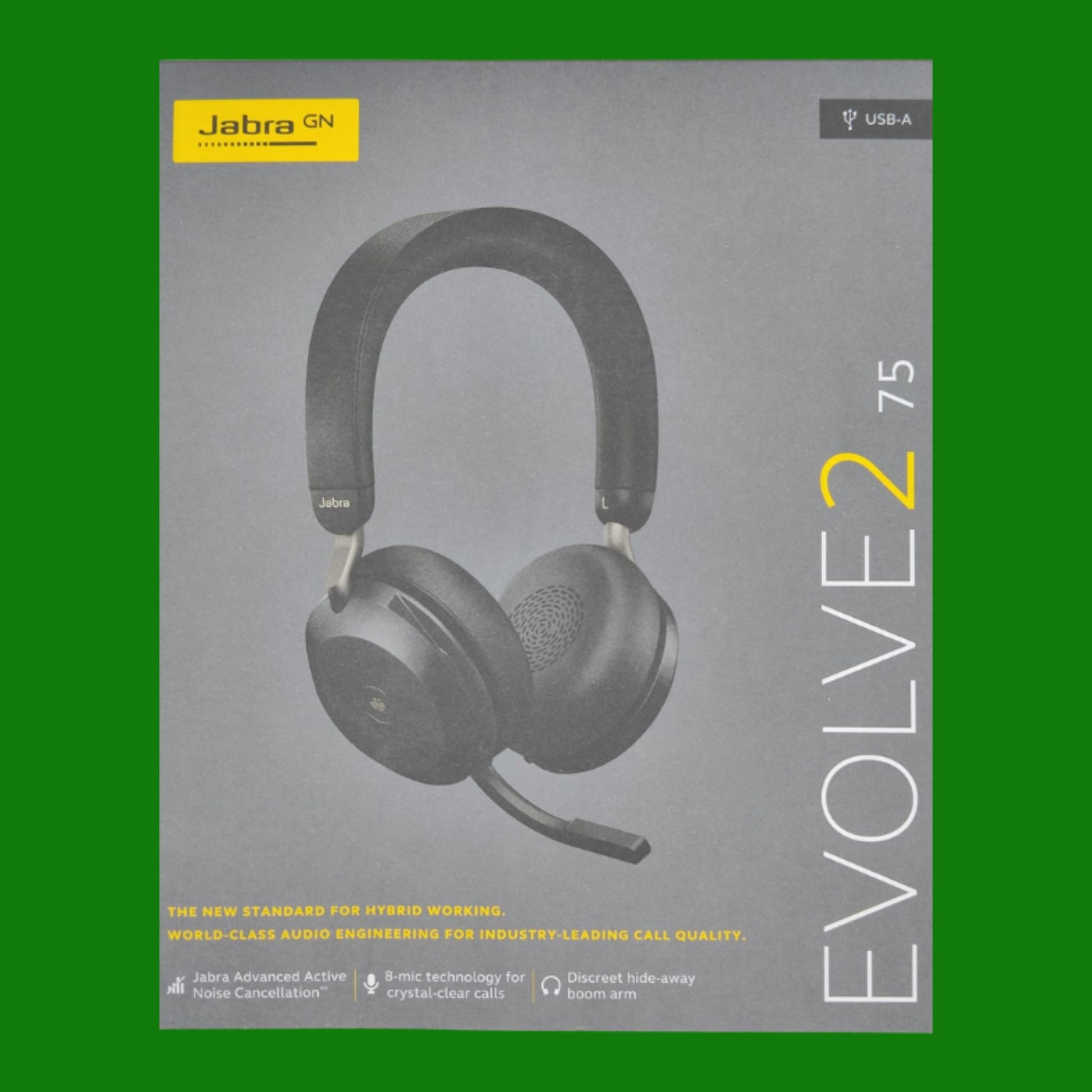 Jabra Evolve2 75 Wireless PC Headset with 8-Microphone Technology