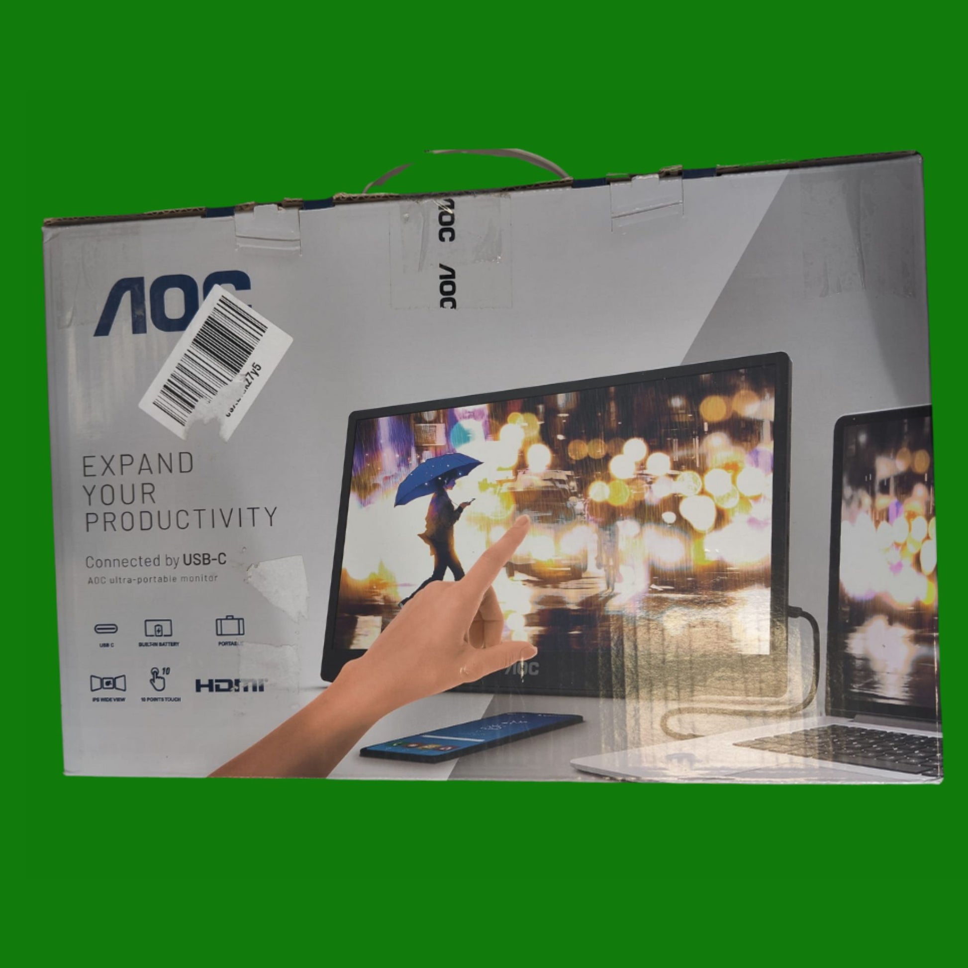 AOC 16T2 Monitor PC 39,6 cm (15.6") 1920 x 1080 Pixel Full HD LED Touch screen Nero 16T2