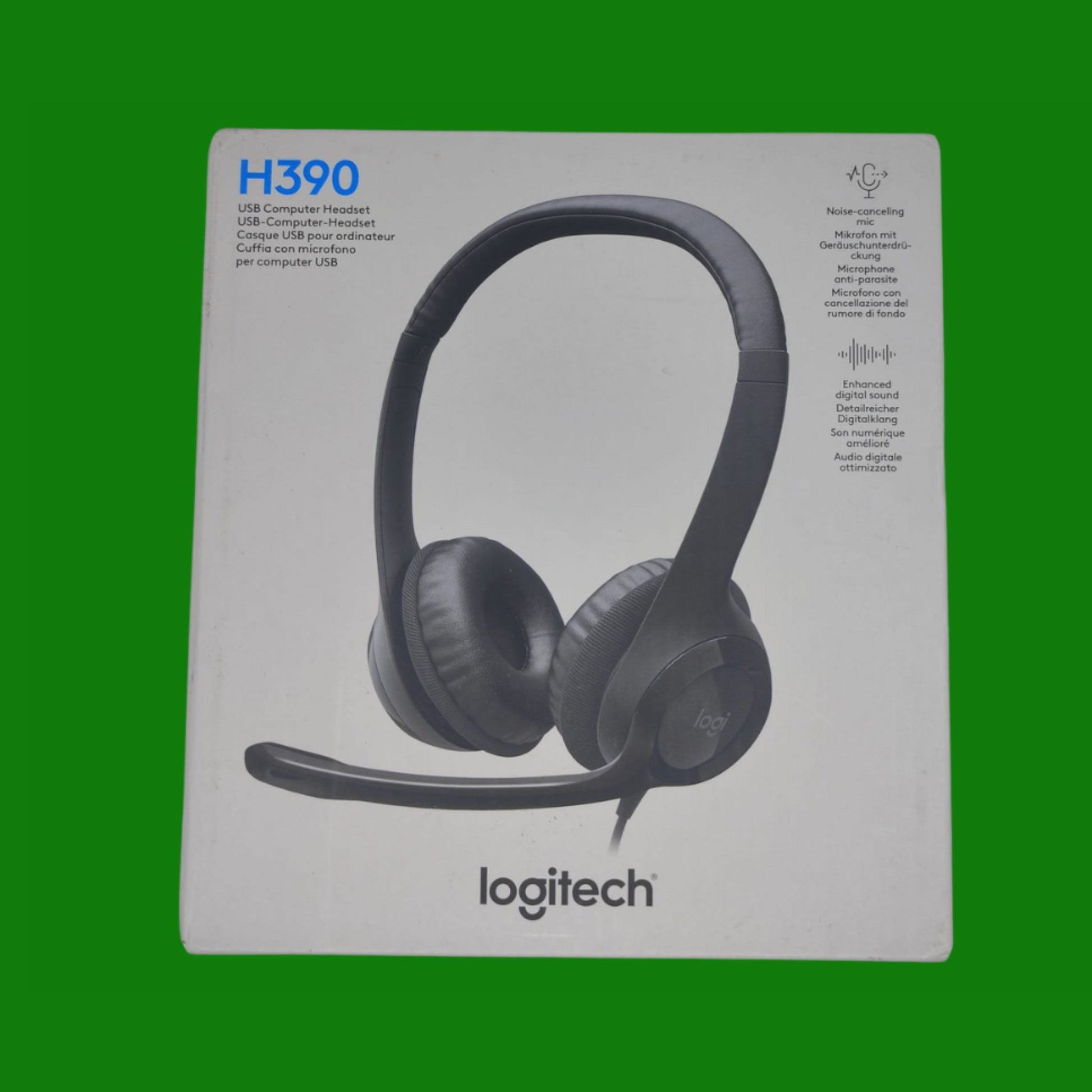 LOGITECH 981-000406 USB HEADSET H390 CUFFIE CON MICROFONO