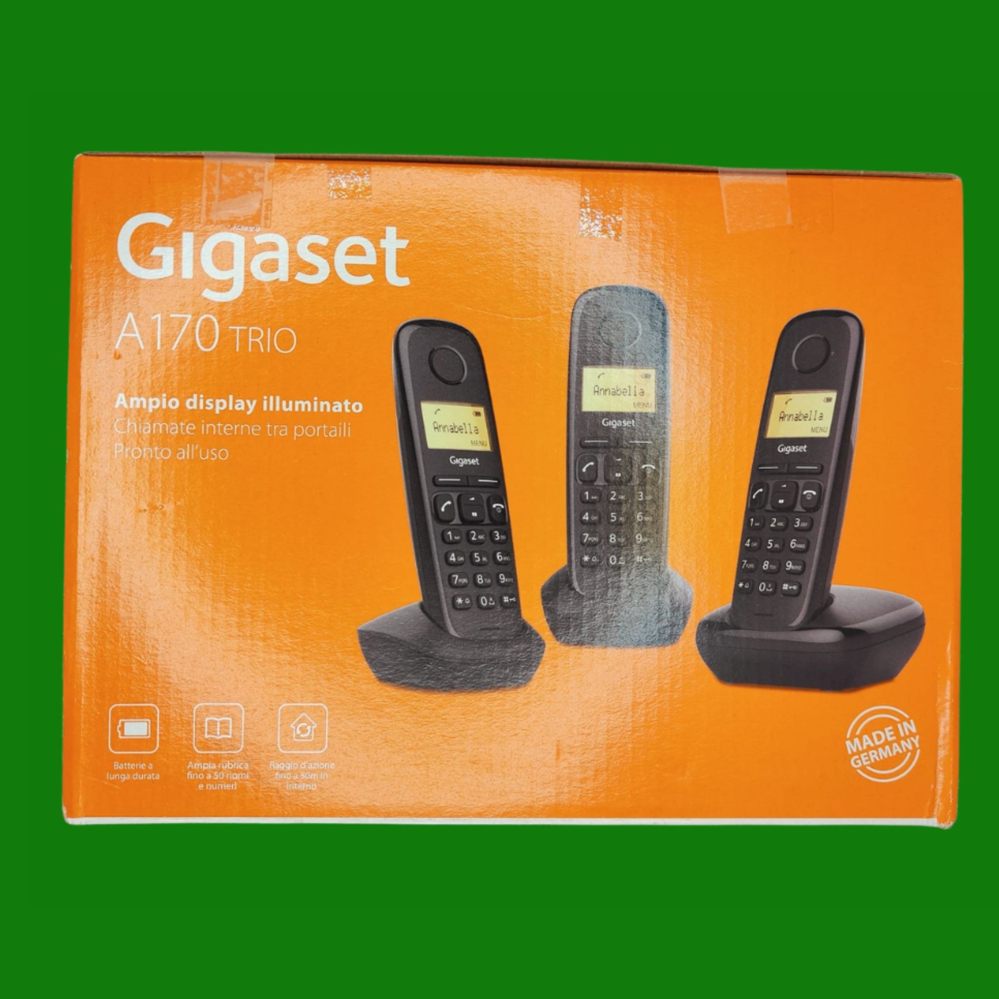 Gigaset A170 Trio - Tre Telefoni Portatili, Display Illuminato - Facile da Usare - Installazione Facile - Chiamate Interne