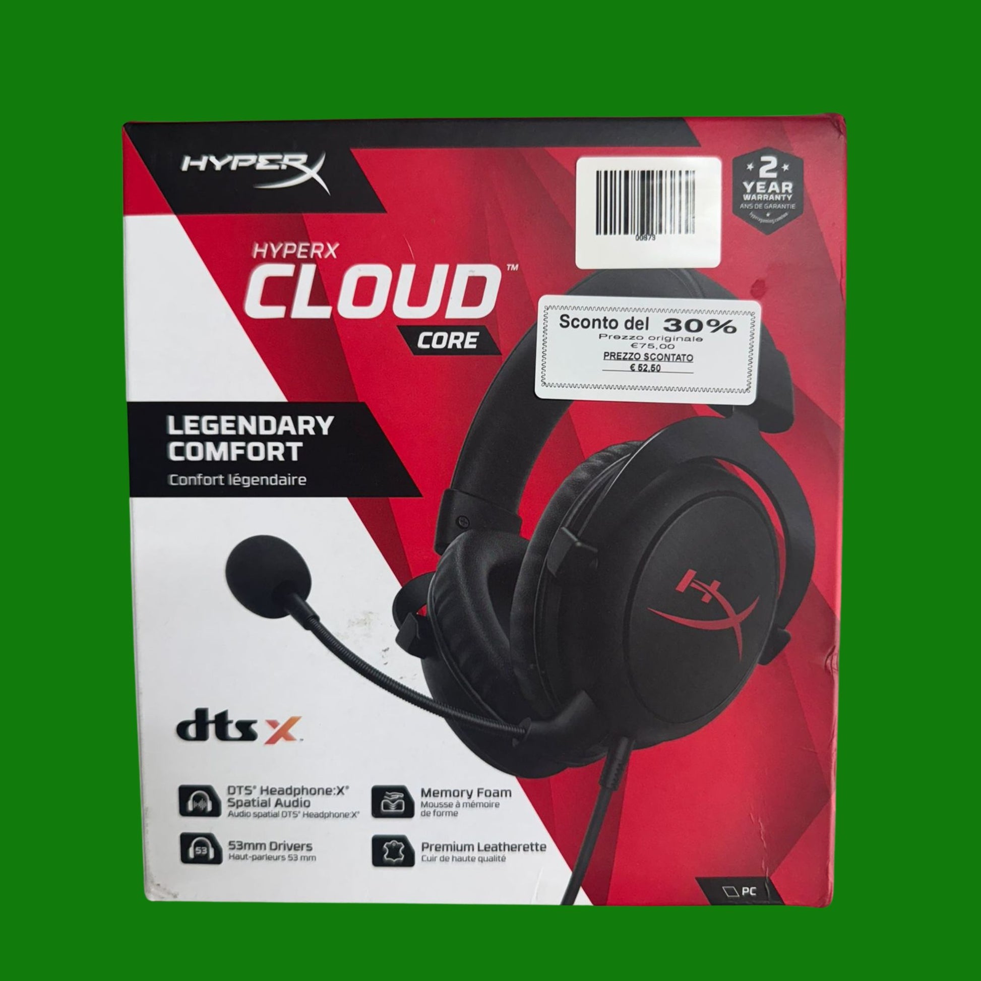 HyperX Cloud Core, Cuffie da Gaming, Connessione Cablata a 3,5 mm