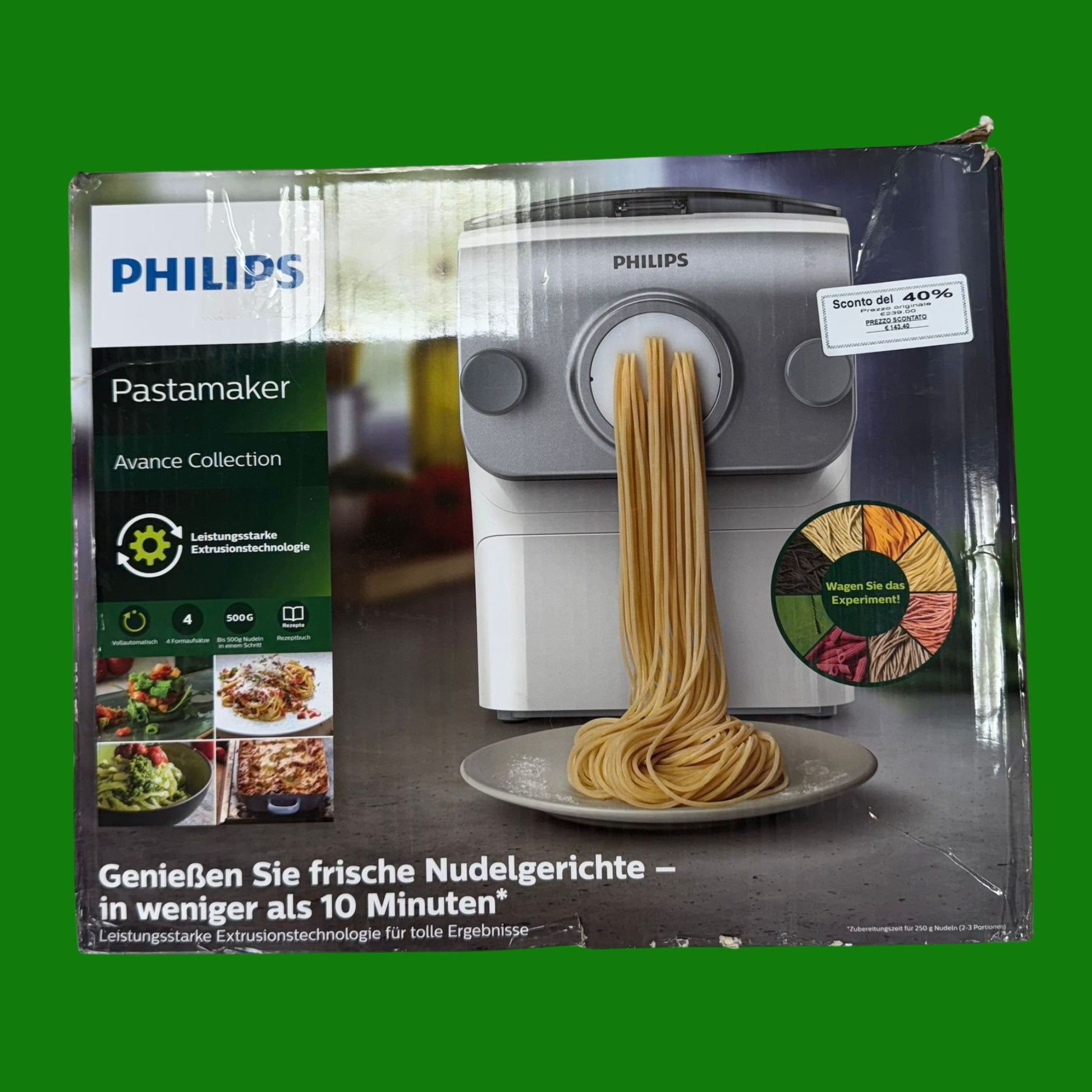Philips Macchina Per La Pasta - Completamente Automatica, 4 Trafile, Argento/Bianco