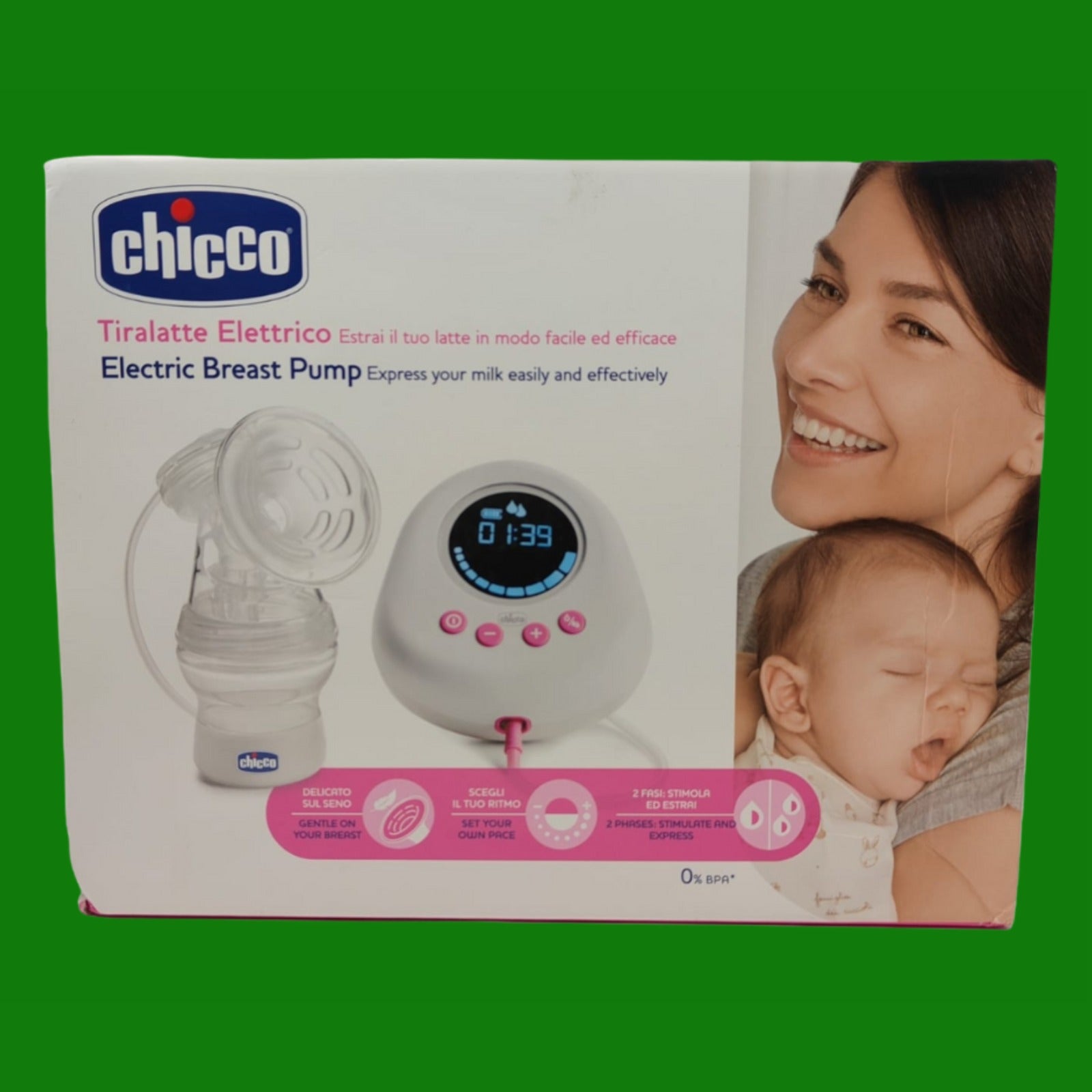 Chicco Tiralatte Elettrico con Fasi di Stimolazione ed Estrazione