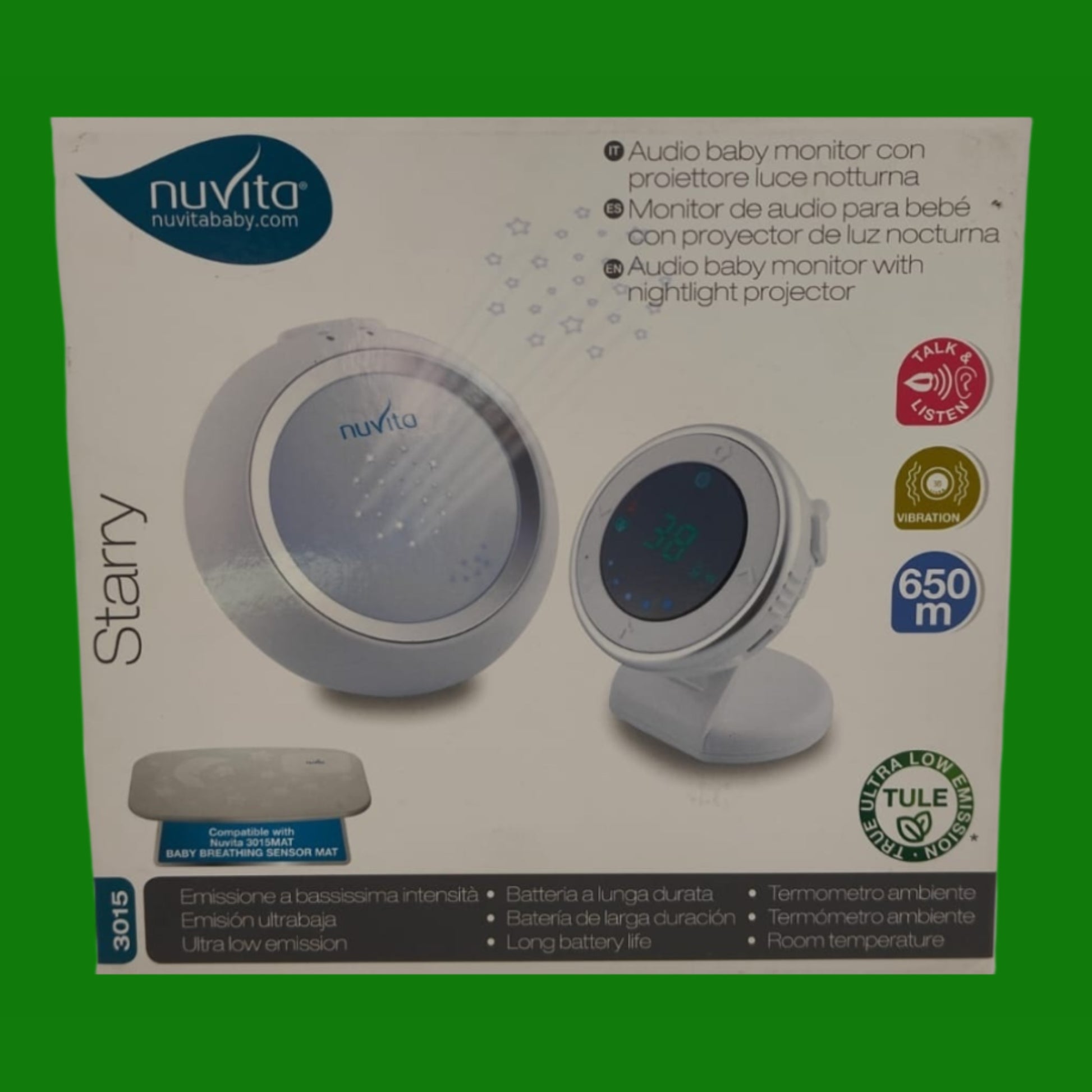 Nuvita 3015 Starry - Baby Monitor Audio – Compatibile con Nuvita 3015 Mat – Proiettore Luce Notturna