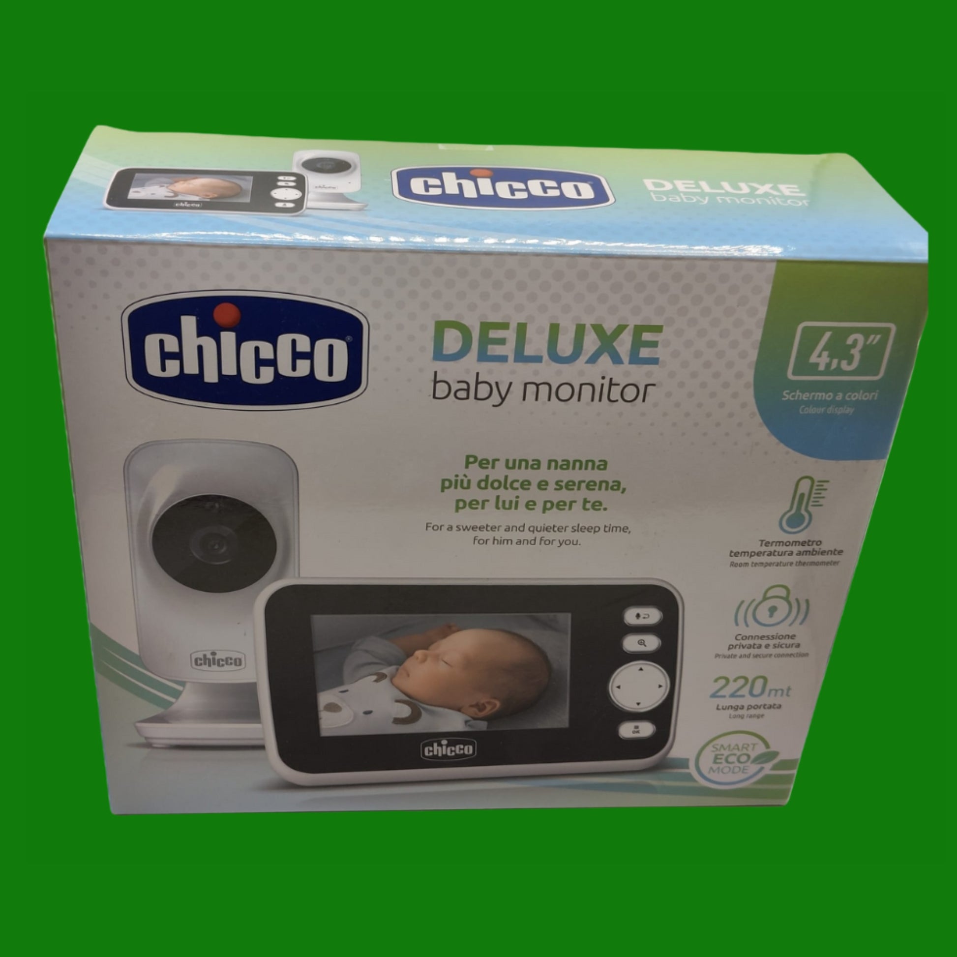 chicco Baby Monitor Video Deluxe, Videocamera Per Neonati E Bambini Con Schermo A Colori Lcd 4.3