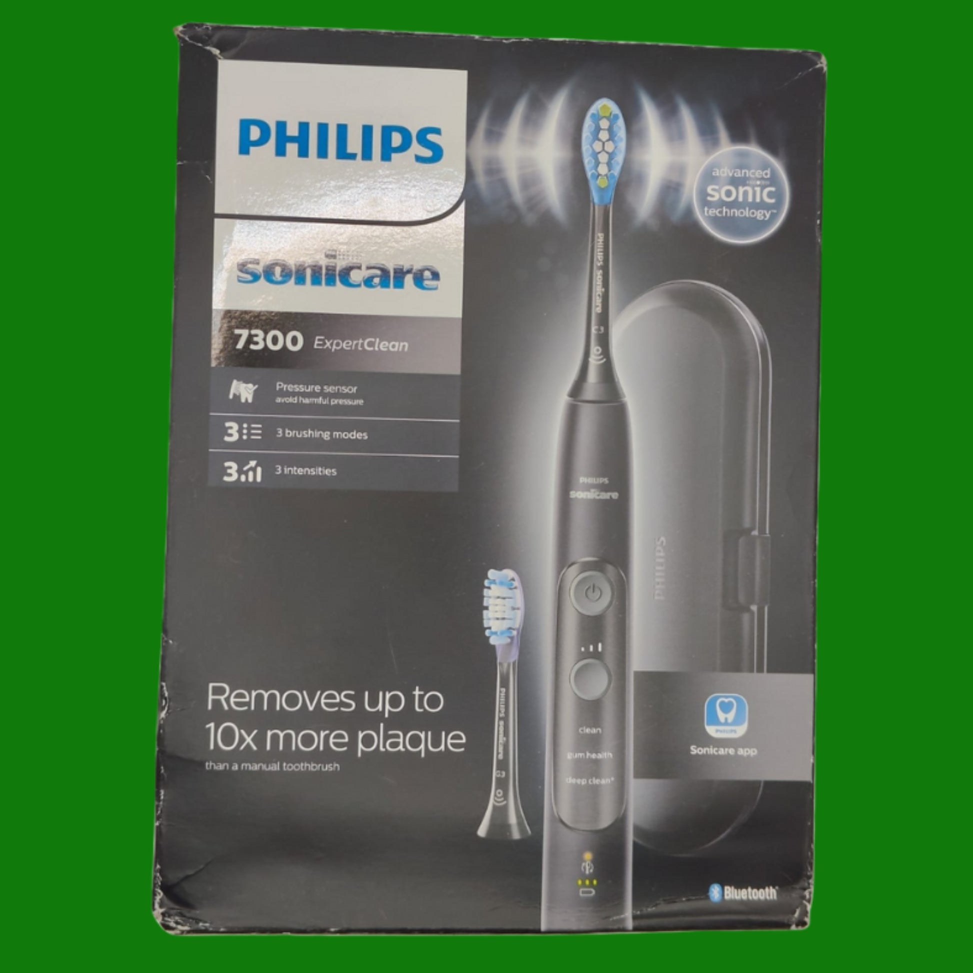 Philips Sonicare Expertclean 7300 Spazzolino Elettrico Sonico, Connesso All'App, Con Custodia Da Viaggio, Nero, ?23.9 x 17.5 x 6.7 cm, 365 gramm