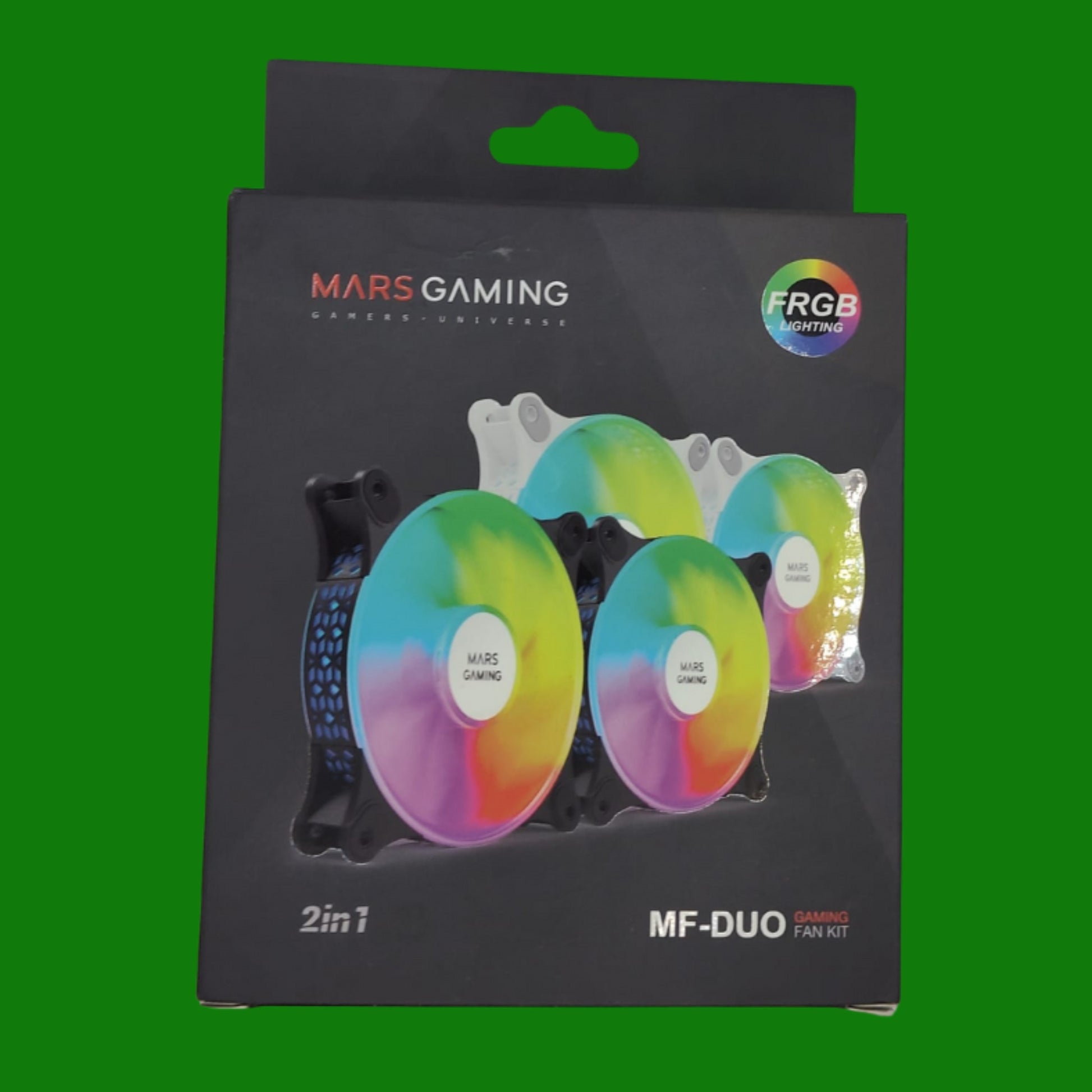 Mars Gaming MF-DUO, Kit 2 Ventole FRGB Rainbow 360°,