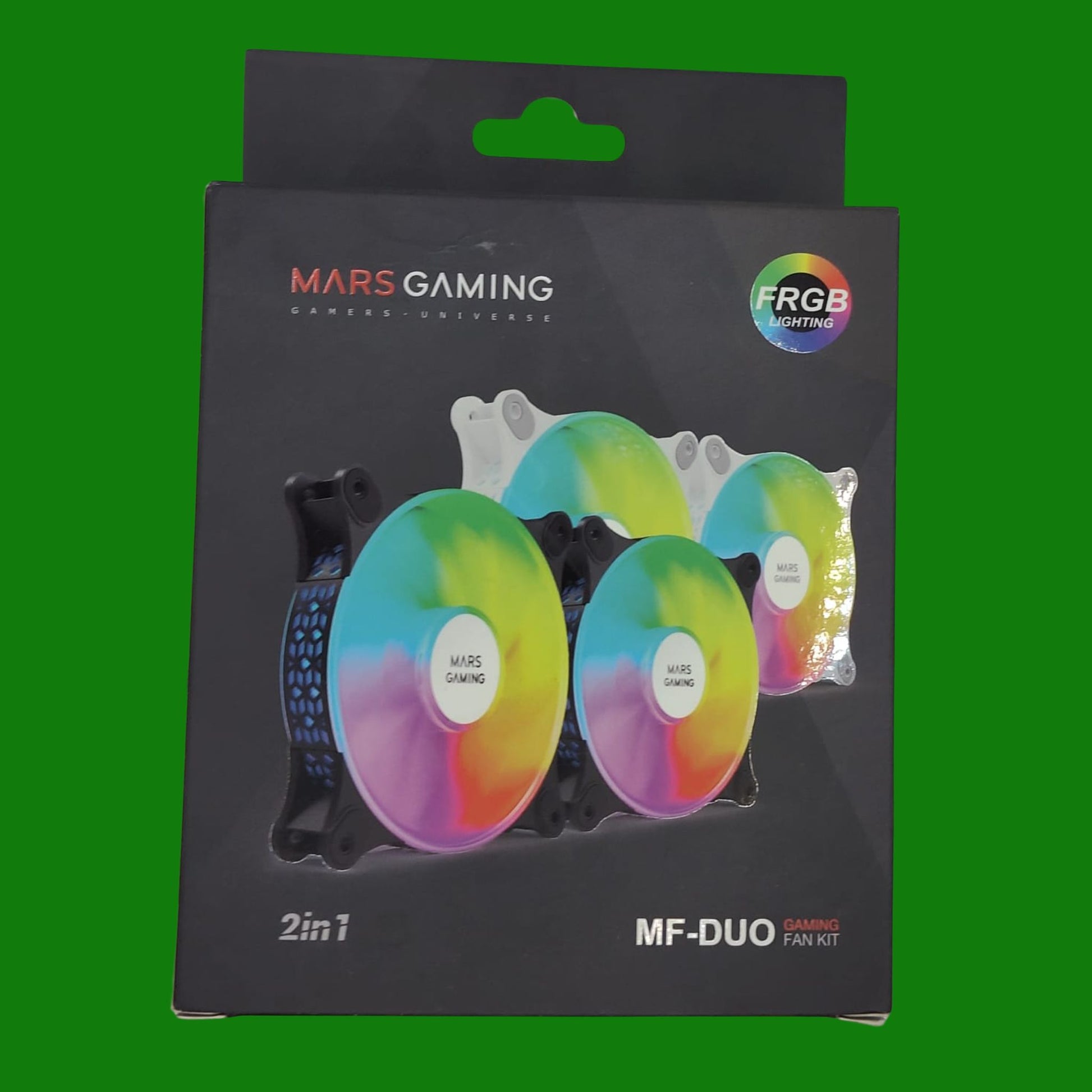 Mars Gaming MF-DUO, Kit 2 Ventole FRGB Rainbow 360°,