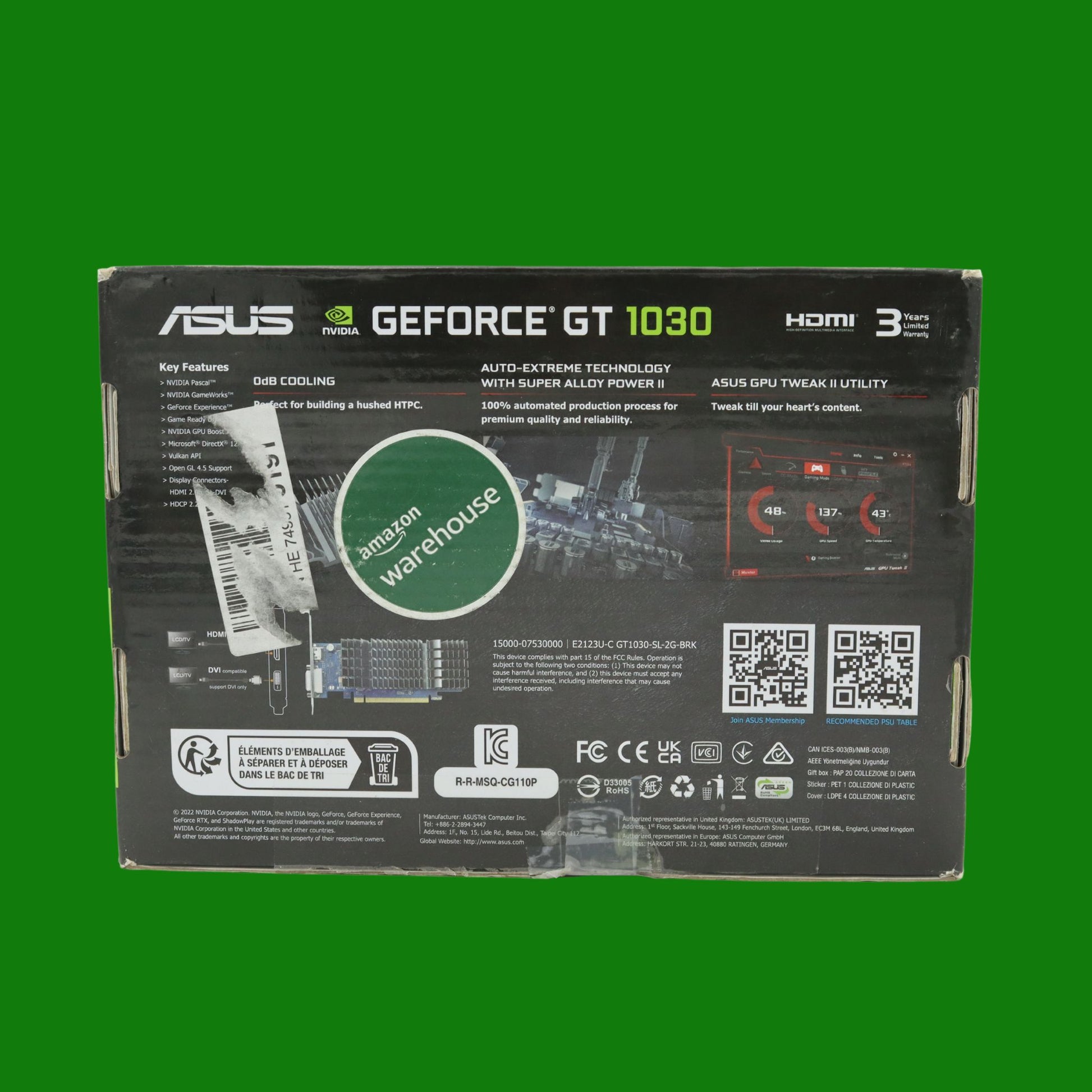 ASUS GeForce GT 1030 2 GB GDDR5, Scheda Video Gaming