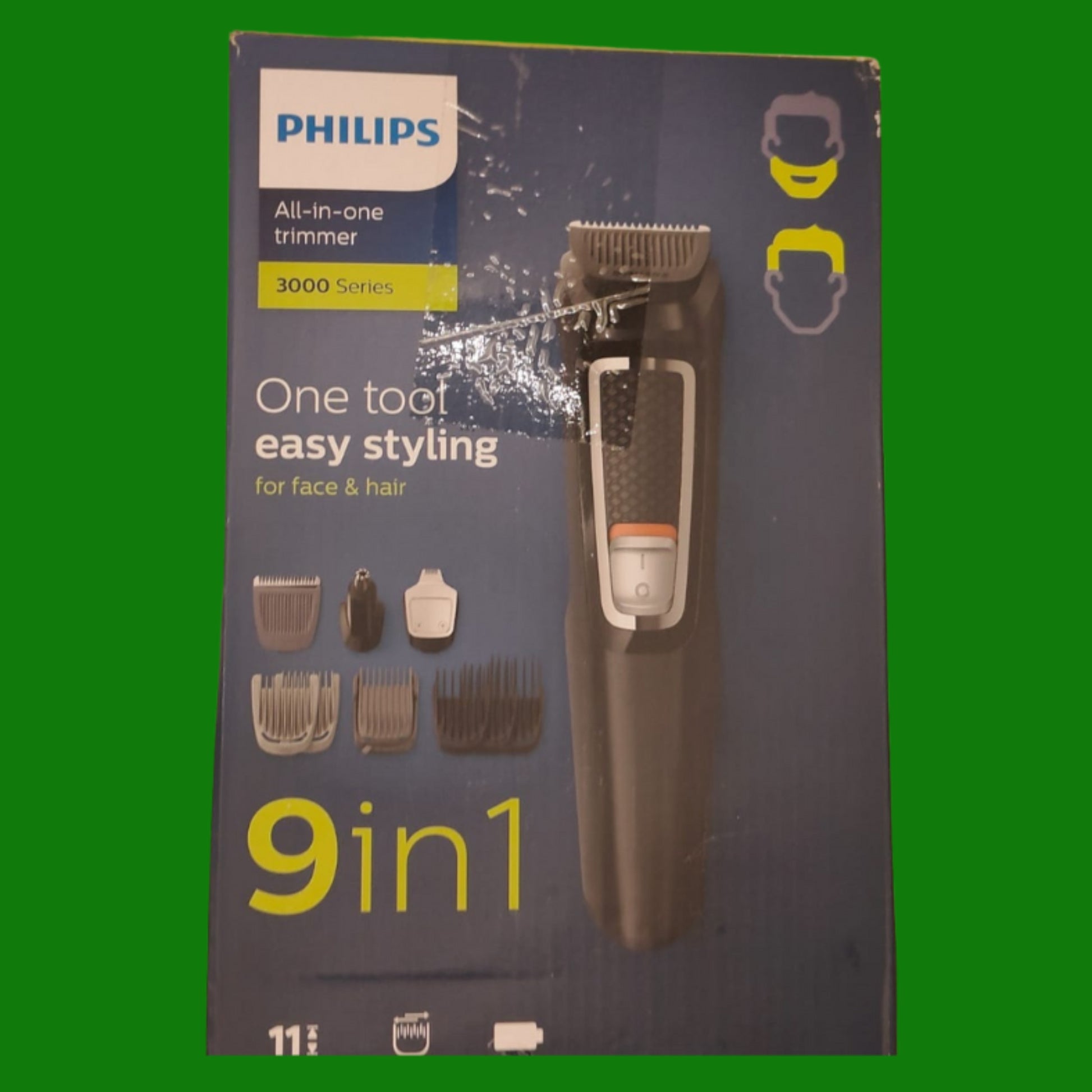 Philips Multigroom Serie 3000 9-in-1 per Viso, Capelli e Corpo