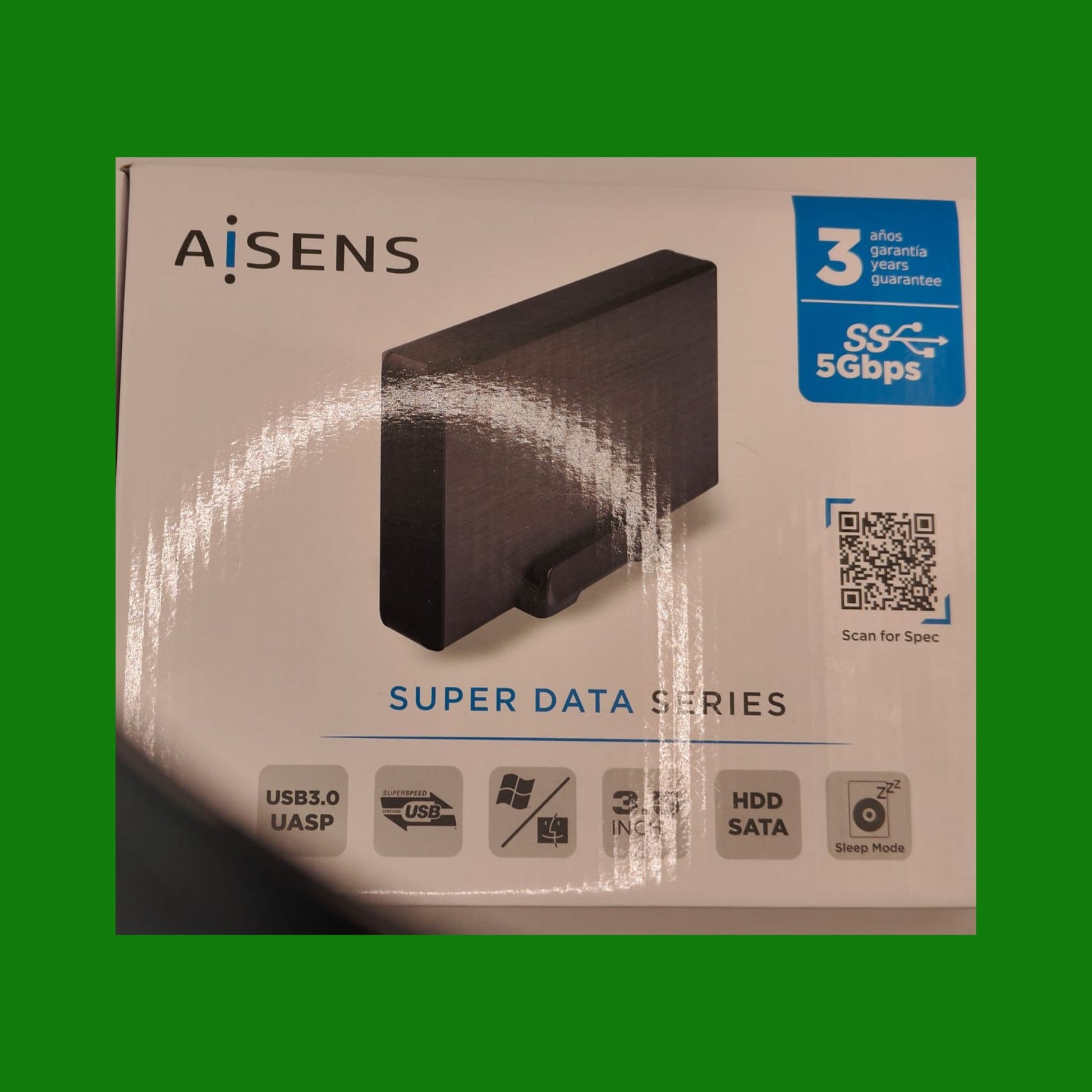 AISENS - ASE-3530B - Box esterno 3,5" hard disk SATA I, II e III