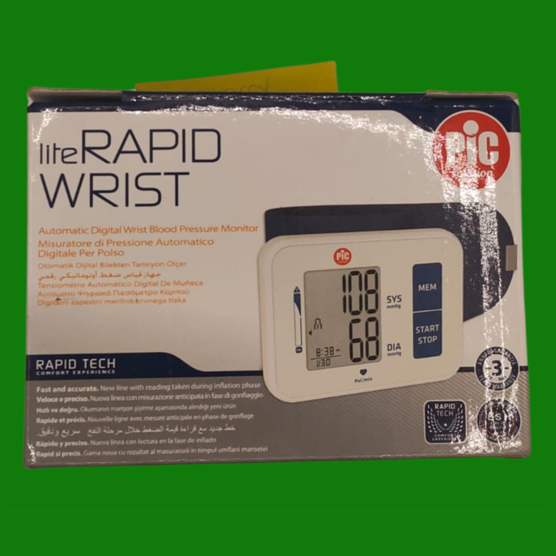 Pic Solution Literapid Wrist Misuratore di Pressione Automatico da Polso