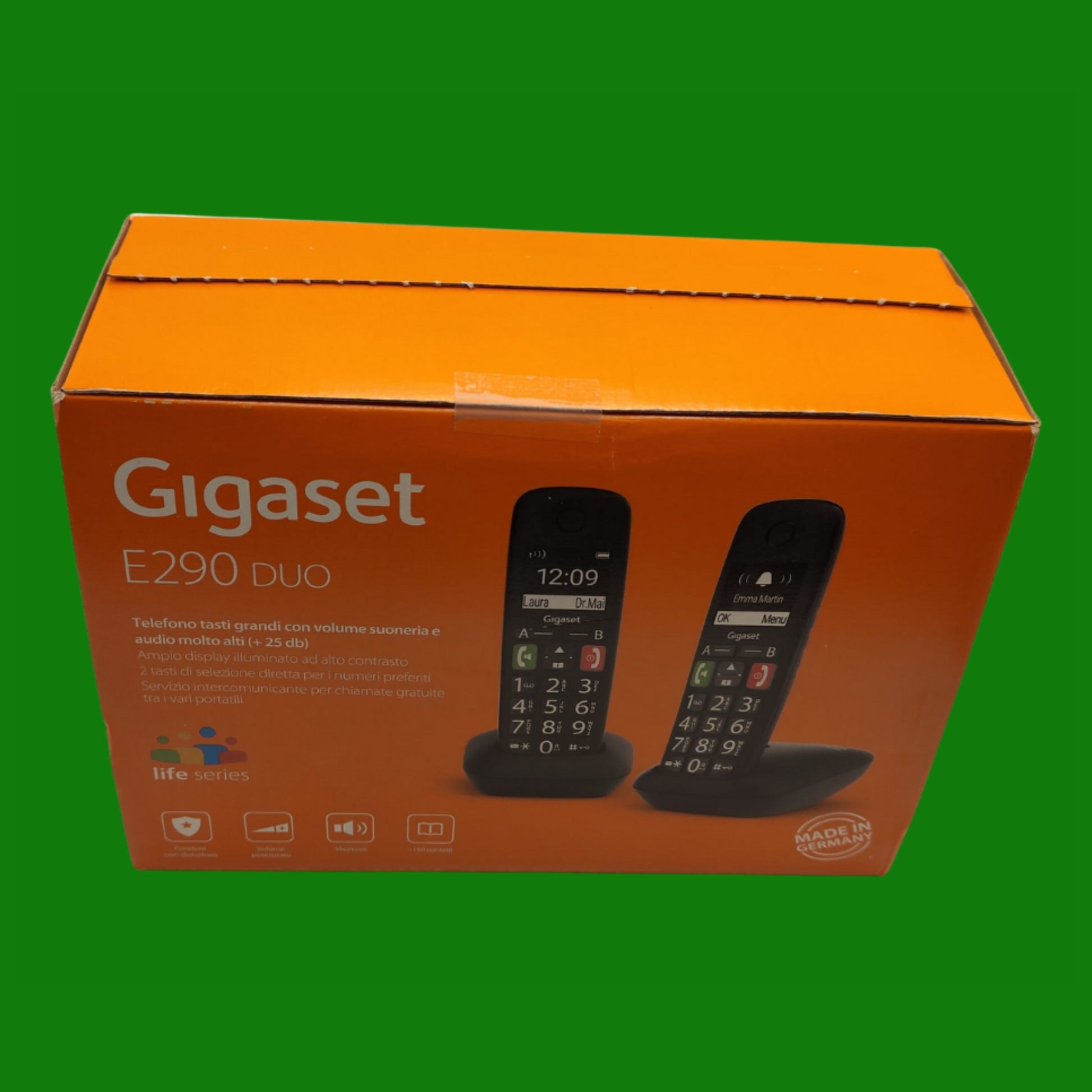 Gigaset E290 Duo - Telefoni Cordless - Due Portatili con Suonerie Forti