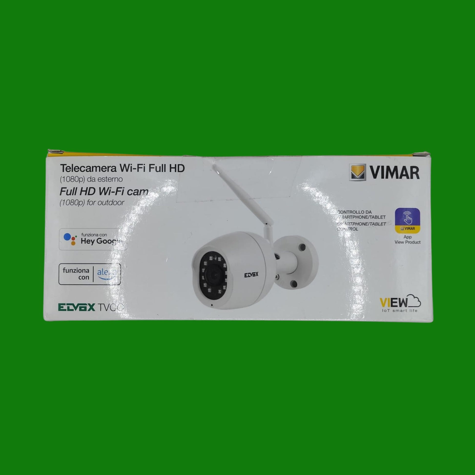 Vimar 46237.040A Telecamera ip wifi da esterno, 1080p con rilevatore di movimento,
