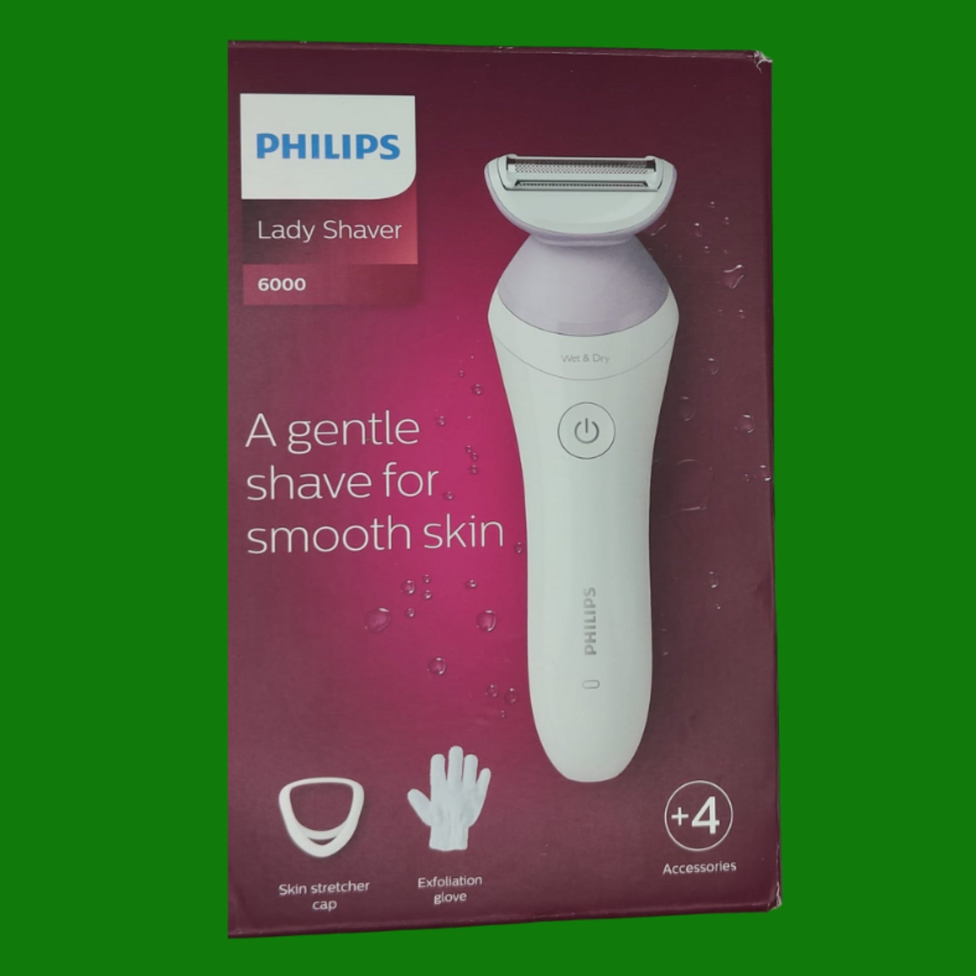 Philips Lady Shaver Series 6000, rasoio per il corpo Wet & Dry senza filo,