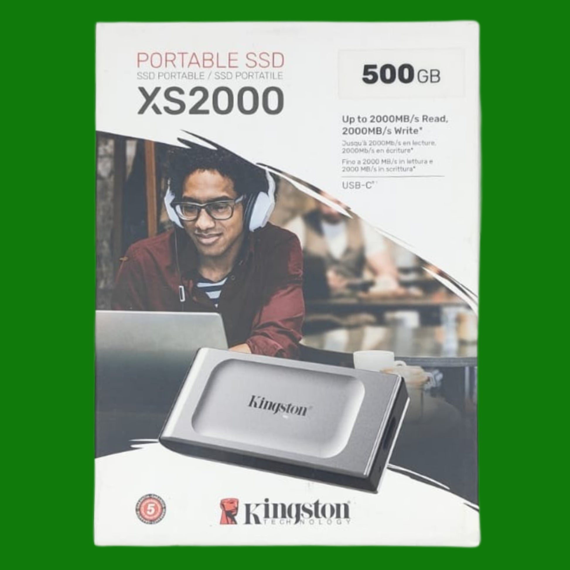 Kingston XS2000 500GB Drive a stato solido (SDD) esterno USB 3.2 Gen 2 SSD Portatile