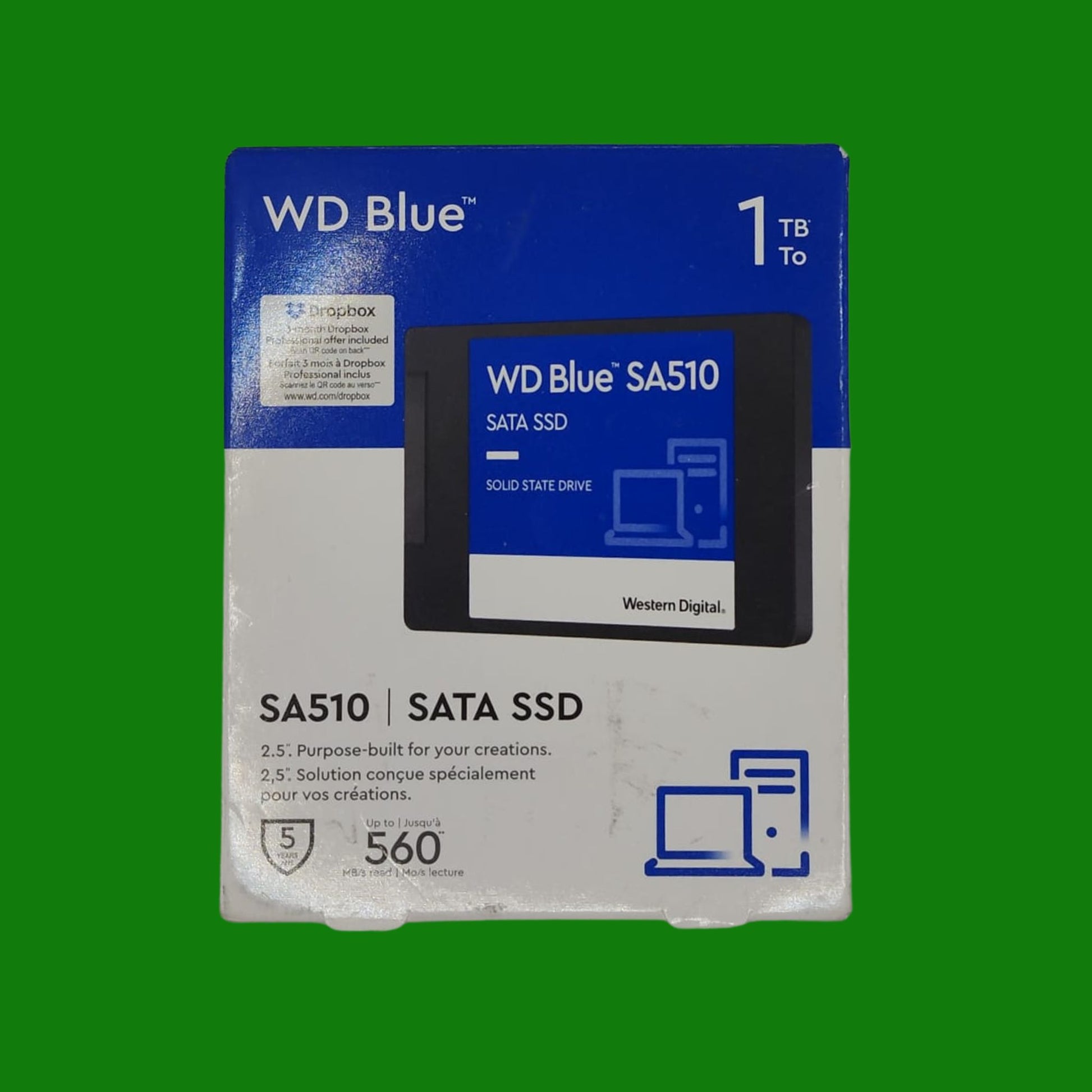 WD Blue SA510, 1 TB, 2.5" SATA SSD, fino a 560 MB/s,