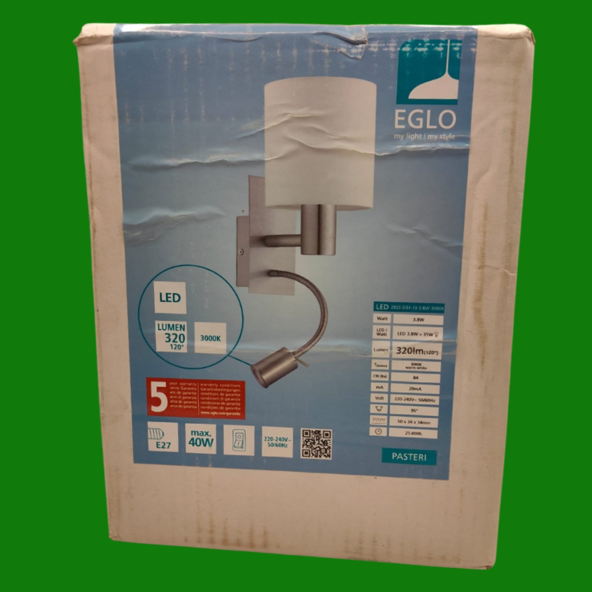 Eglo Lampada da parete a Led Pasteri a due punti luce,
