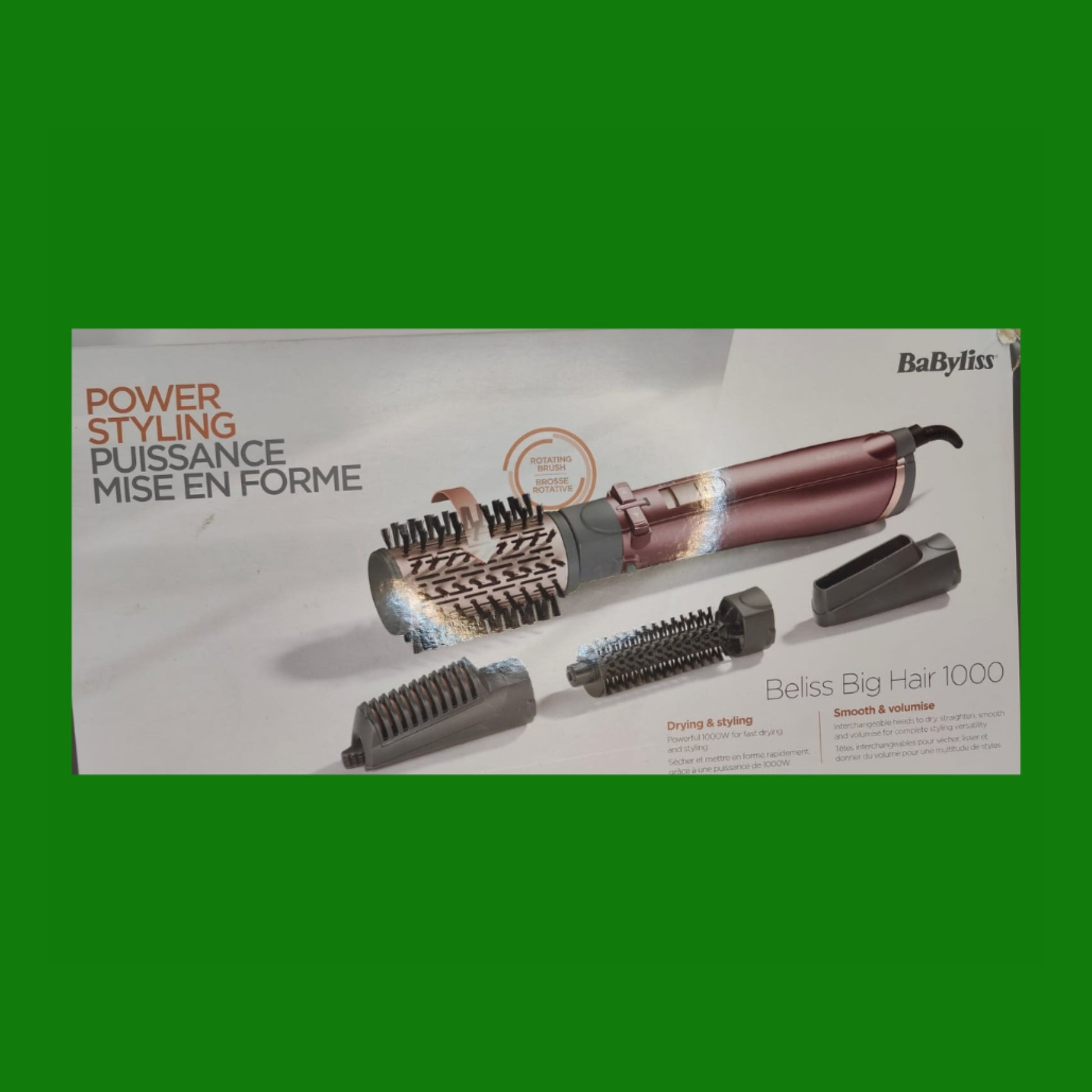 Babyliss As960E Spazzola Rotante Da 1000W Funzione Ionica Anti-Crespo