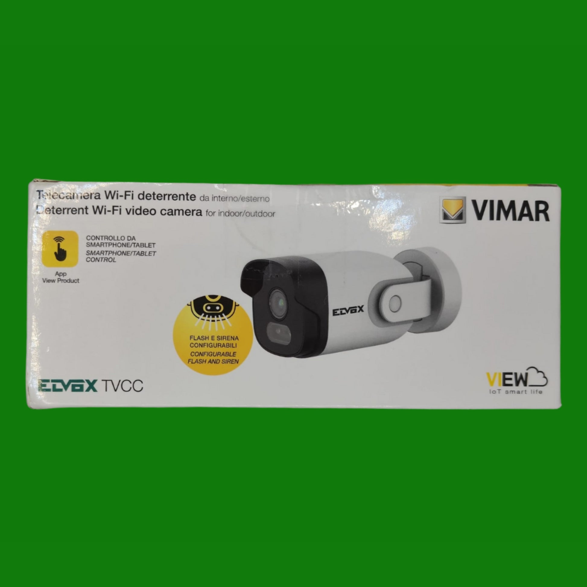 VIMAR 46237.028B Telecamera WiFi da interno/esterno, bullet a colori Full-HD,