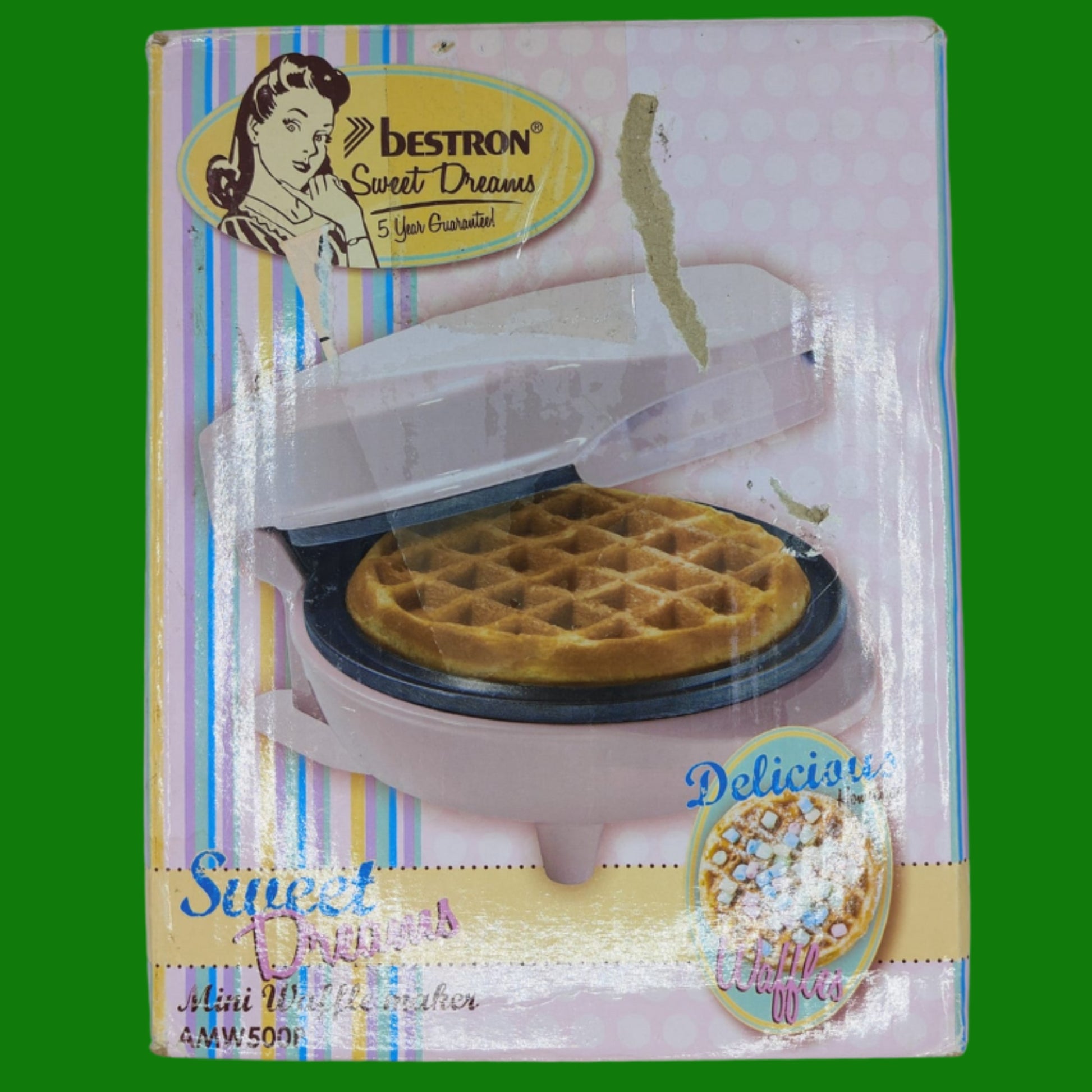 Bestron Waffle Maker, Piastra per waffel mini Ø10 cm, piccola macchina per waffel