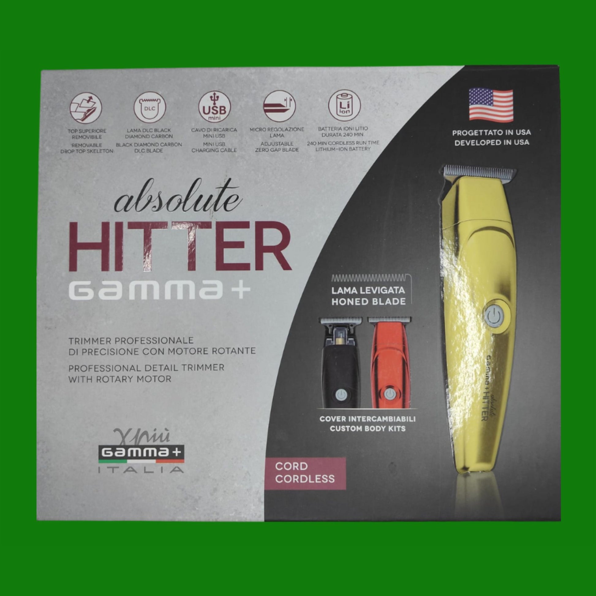 GAMMAPIU' Absolute Hitter Trimmer, Tagliacapelli Uomo Professionale