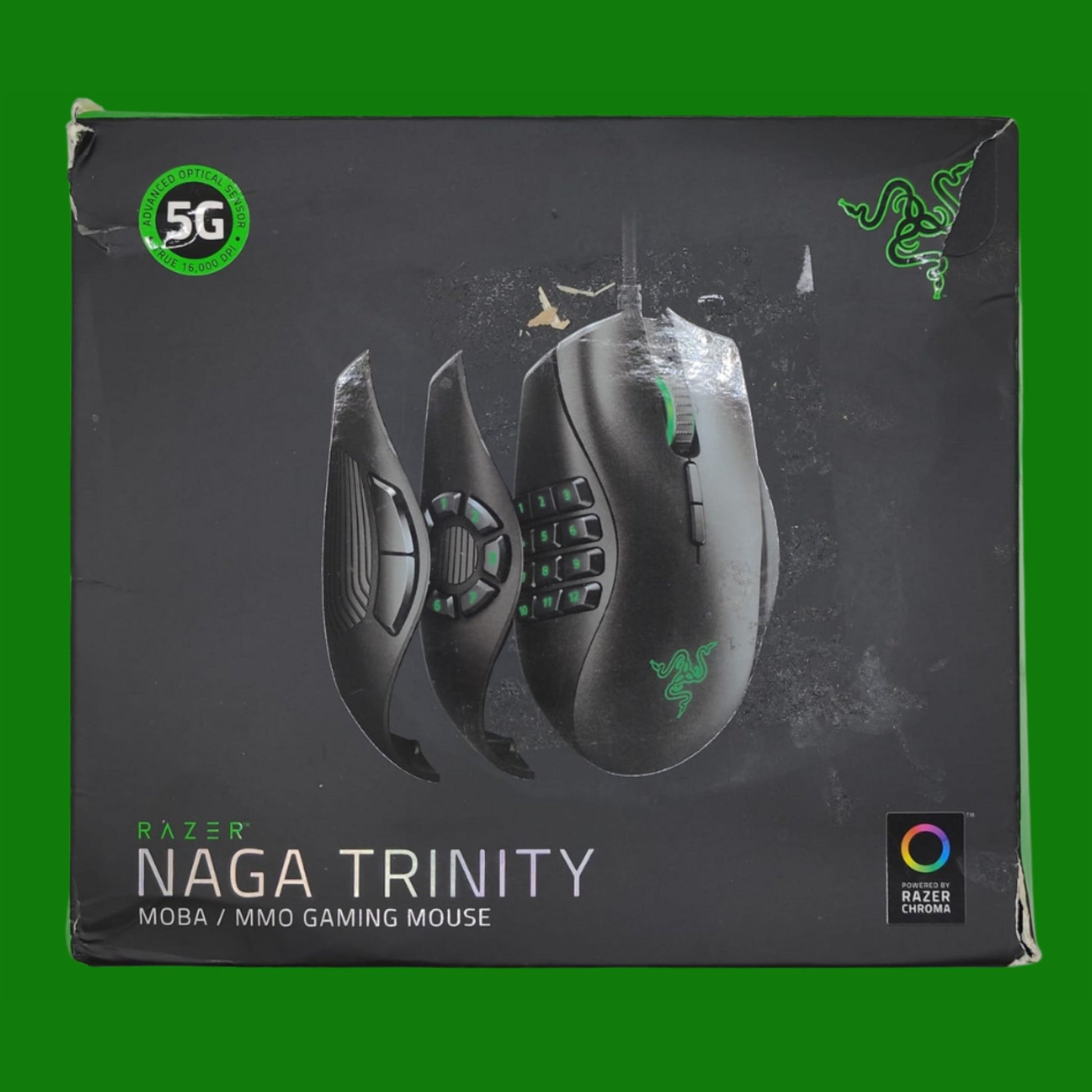 Razer Naga Trinity Mouse da Gaming MOBA/MMO con 3 Pannelli Laterali Intercambiabili,