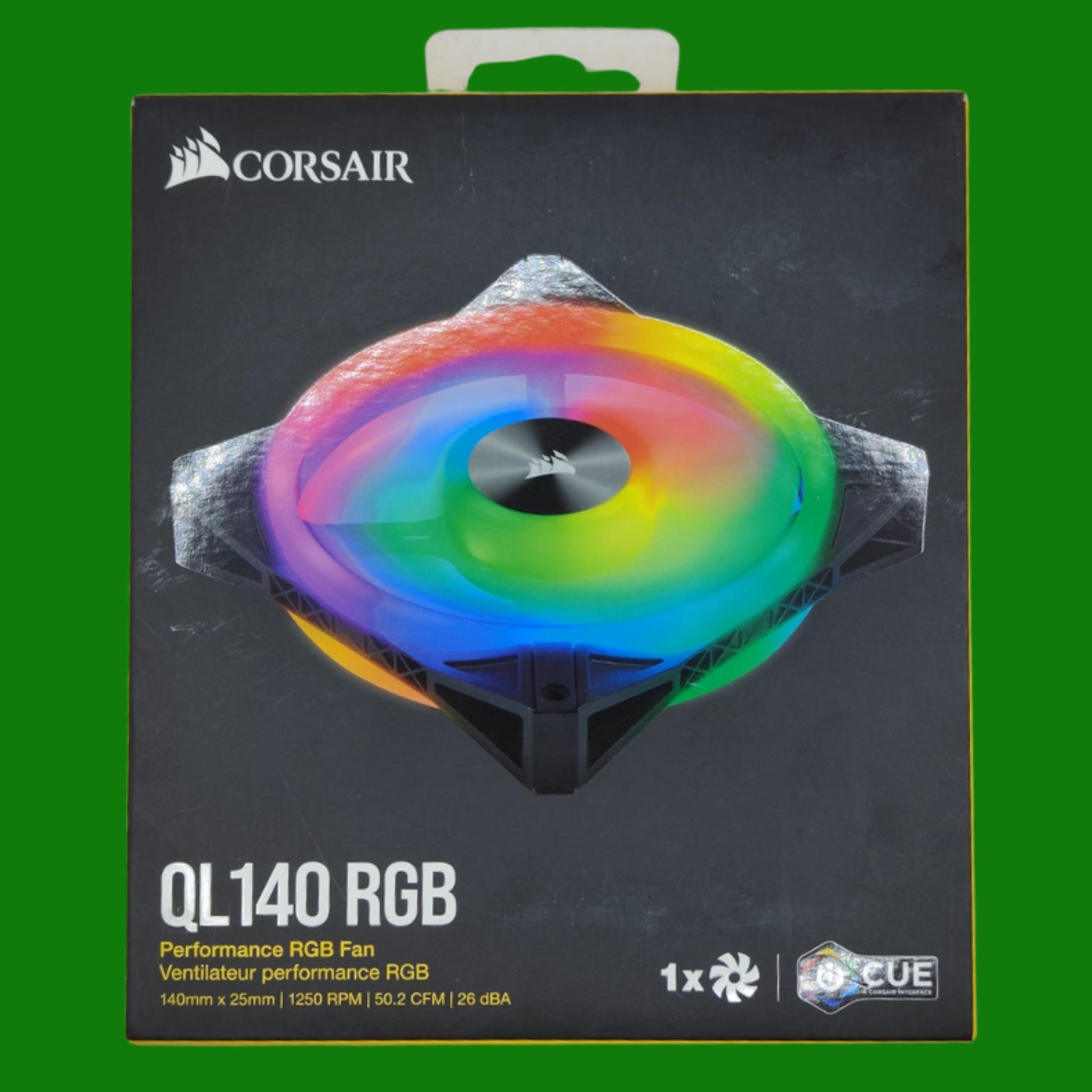 Corsair QL140 RGB Ventola con 34 LED RGB Regolabili, Fino a 1.250 Giri/Min,