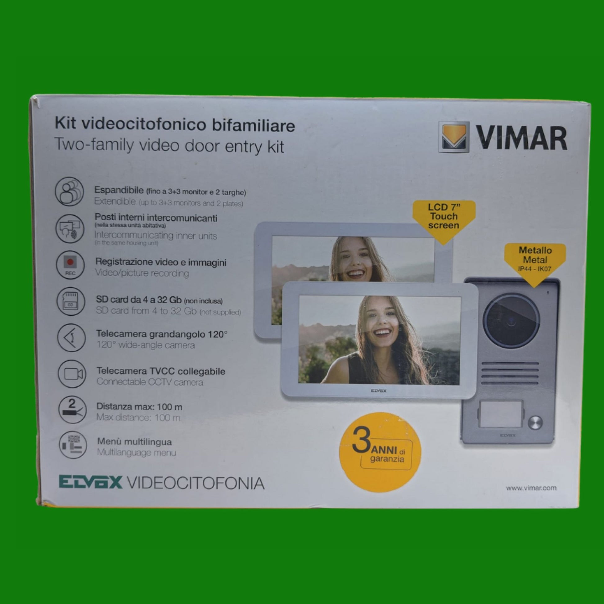 Vimar K40916 Kit Videocitofono 7" Touch Screen Bifamiliare