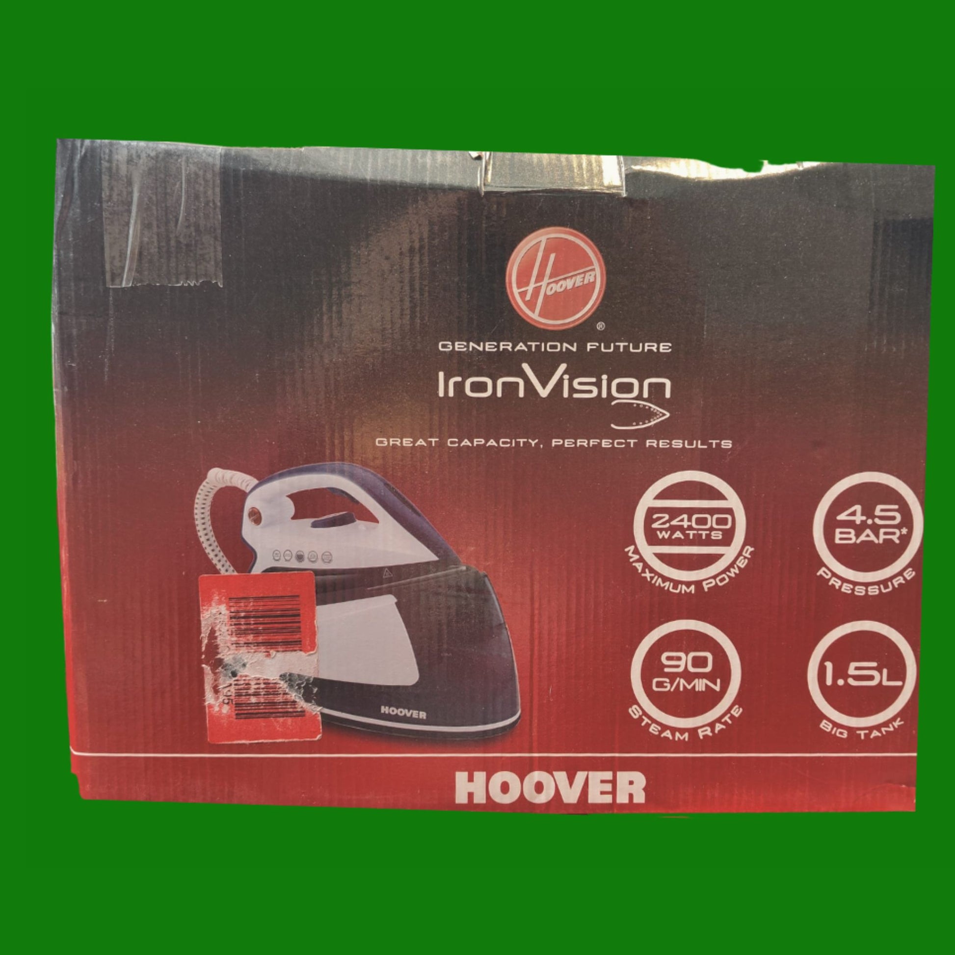 HOOVER Ironvision 360 °Ferro da Stiro con Caldaia Continua Potenza 2400 Watt Colore Blu