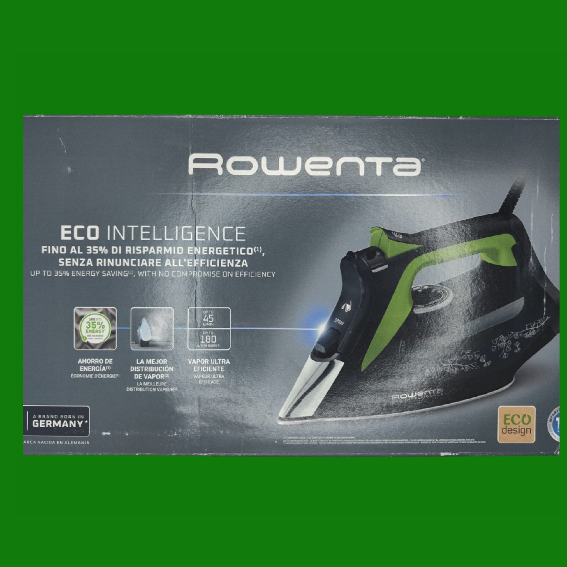 Rowenta DW6330D1 Eco Intelligence Ferro a Vapore, Distribuzione Ottimale del Vapore, 2500 W