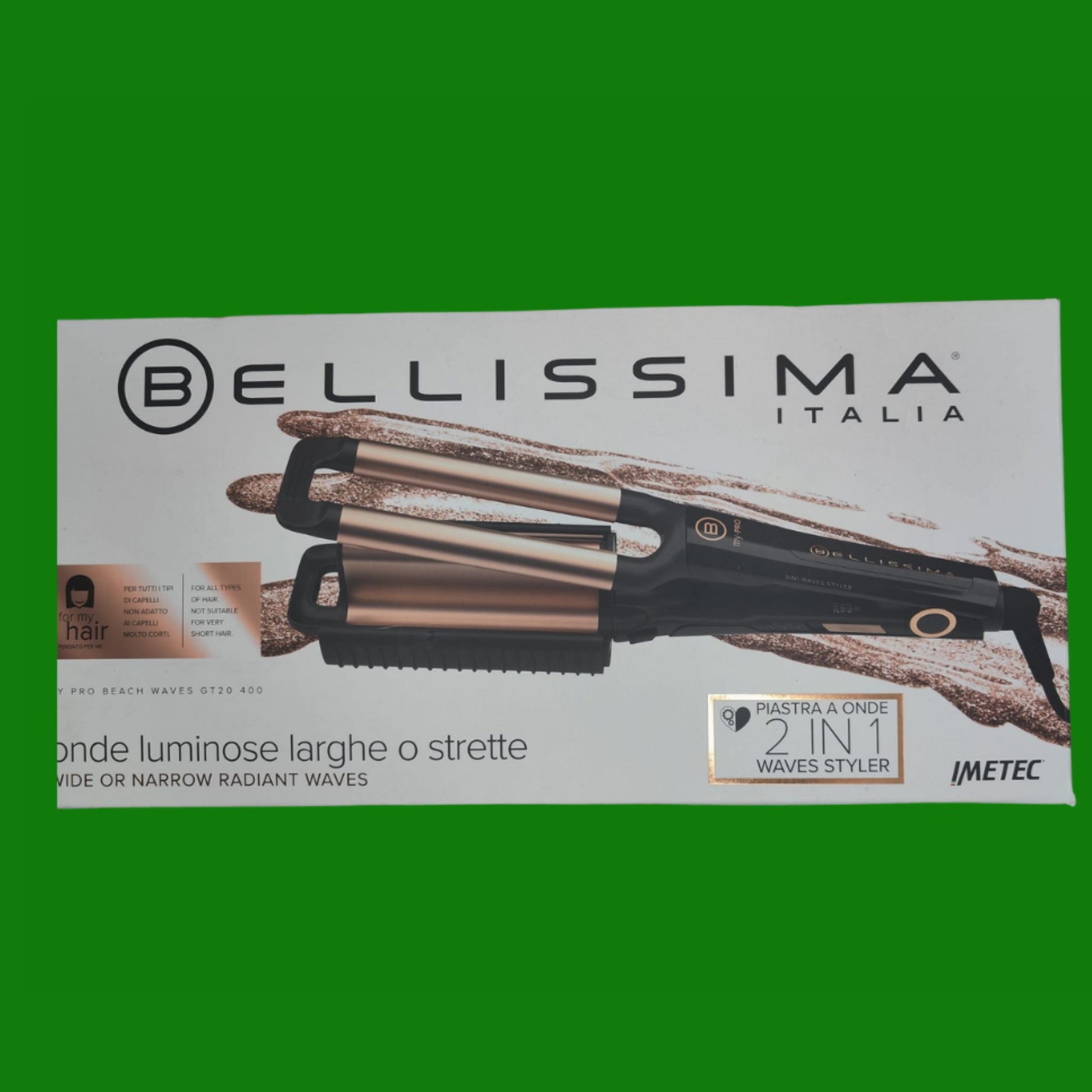 Bellissima Imetec My Pro Beach Waves Gt20 400 Piastra Per Capelli Per Onde Larghe E Strette