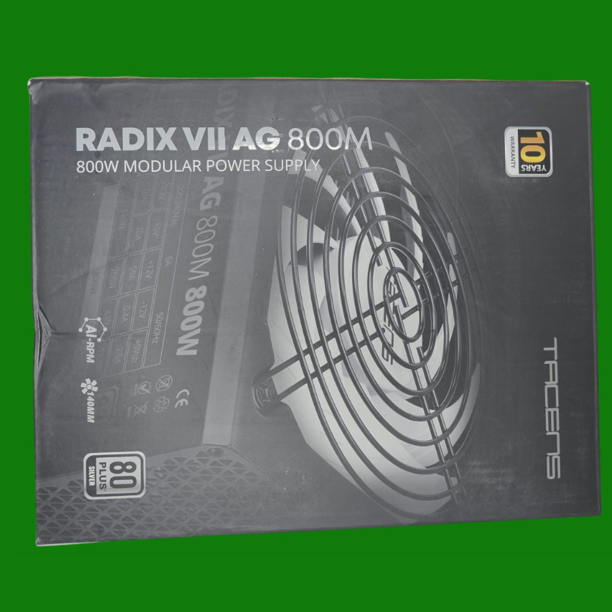 Tacens RADIX VII AG 800, Alimentatore Full Modulare 800W ATX , 10 Anni Garanzia, 80Plus Silver