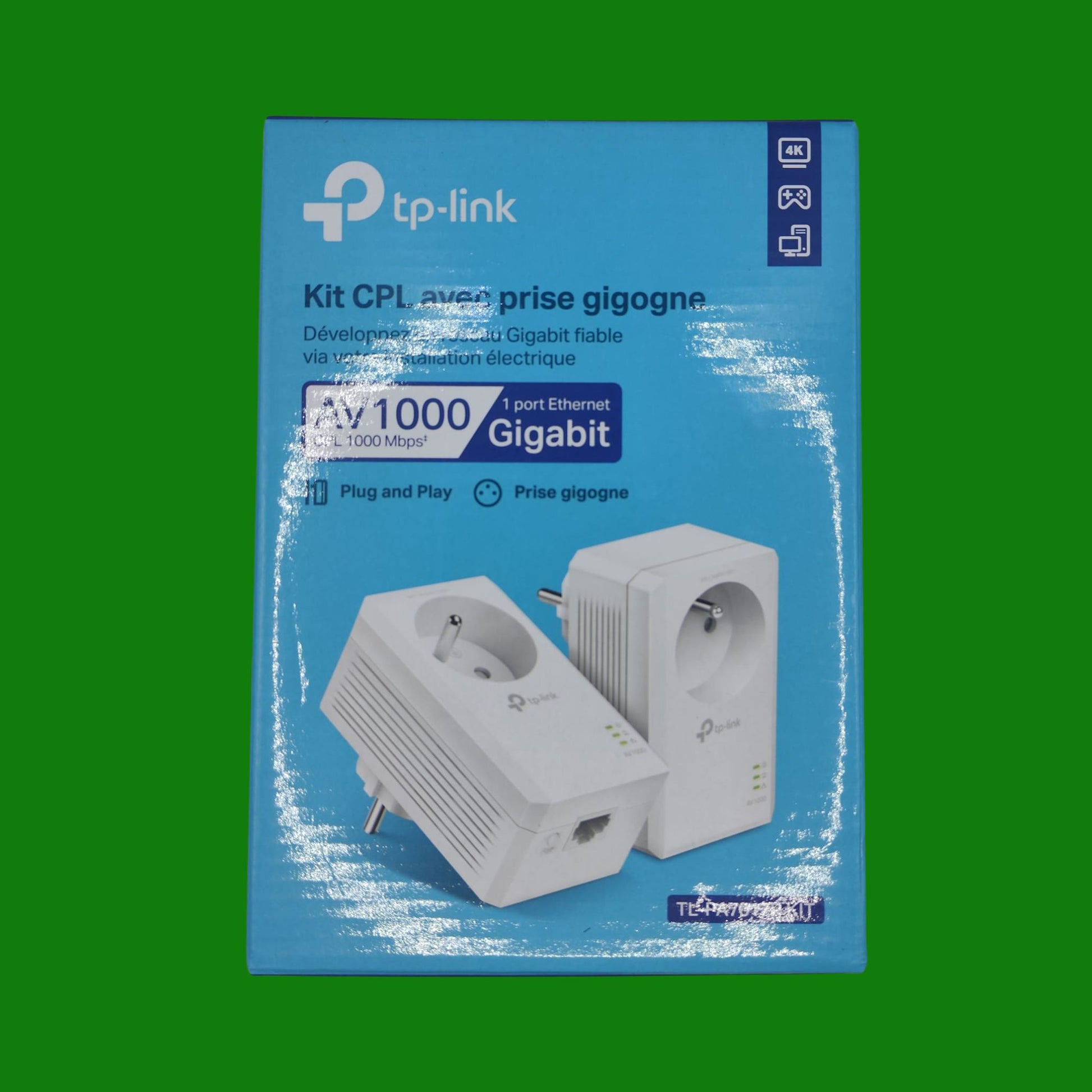 TP-Link CPL 1000 Mbps, 1 porta Gigabit e presa integrata,