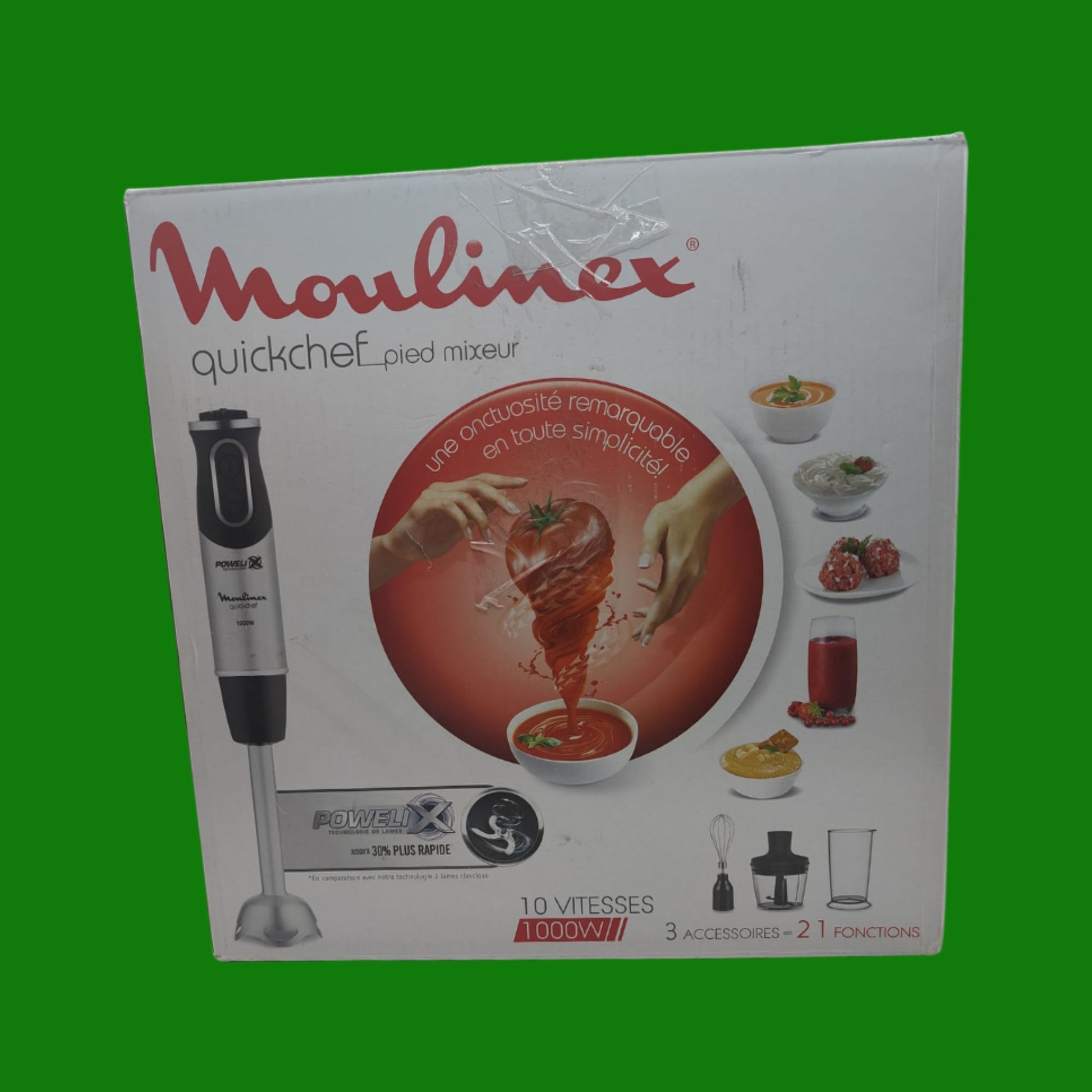 Moulinex DD6558 Quickchef 3in1 Frullatore a Immersione, 1000 W, Mixer con Tecnologi
