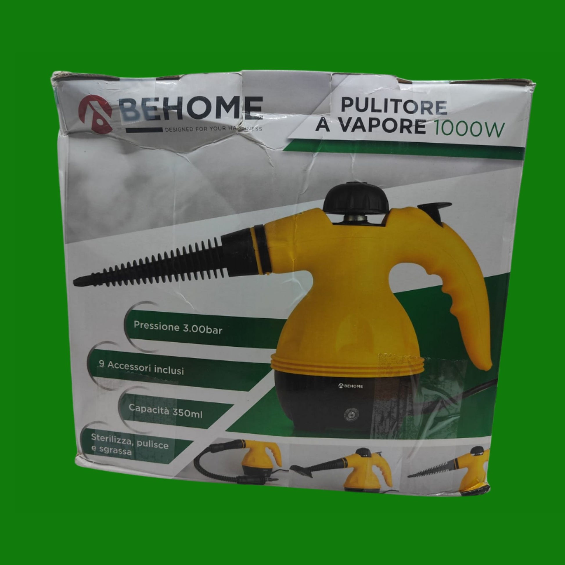 BEHOME Pulitore a Vapore Portatile per Casa