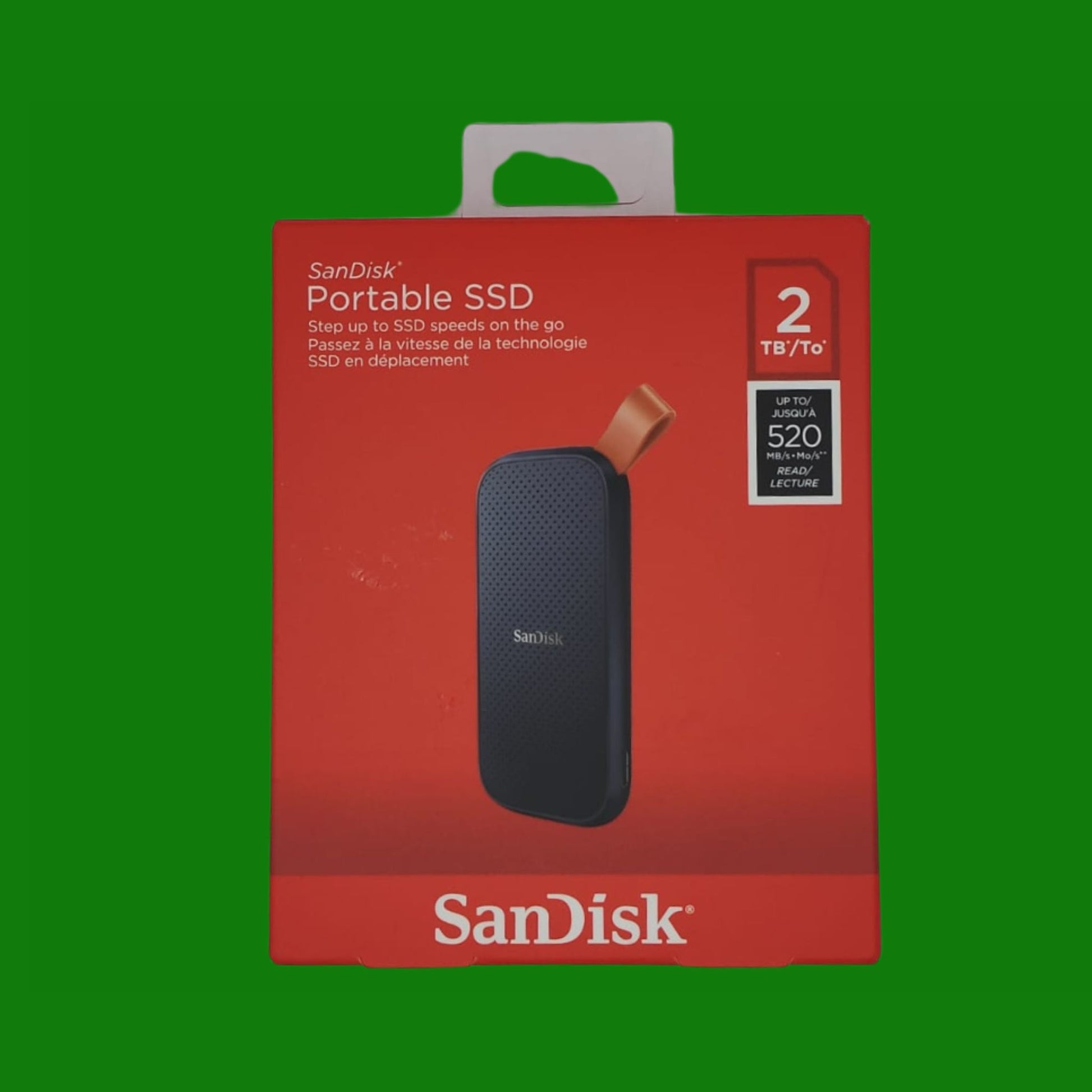 SanDisk 2TB Portatile SSD, Unità a stato solido esterna, velocità di lettura fino a 520 MB/s, Nero