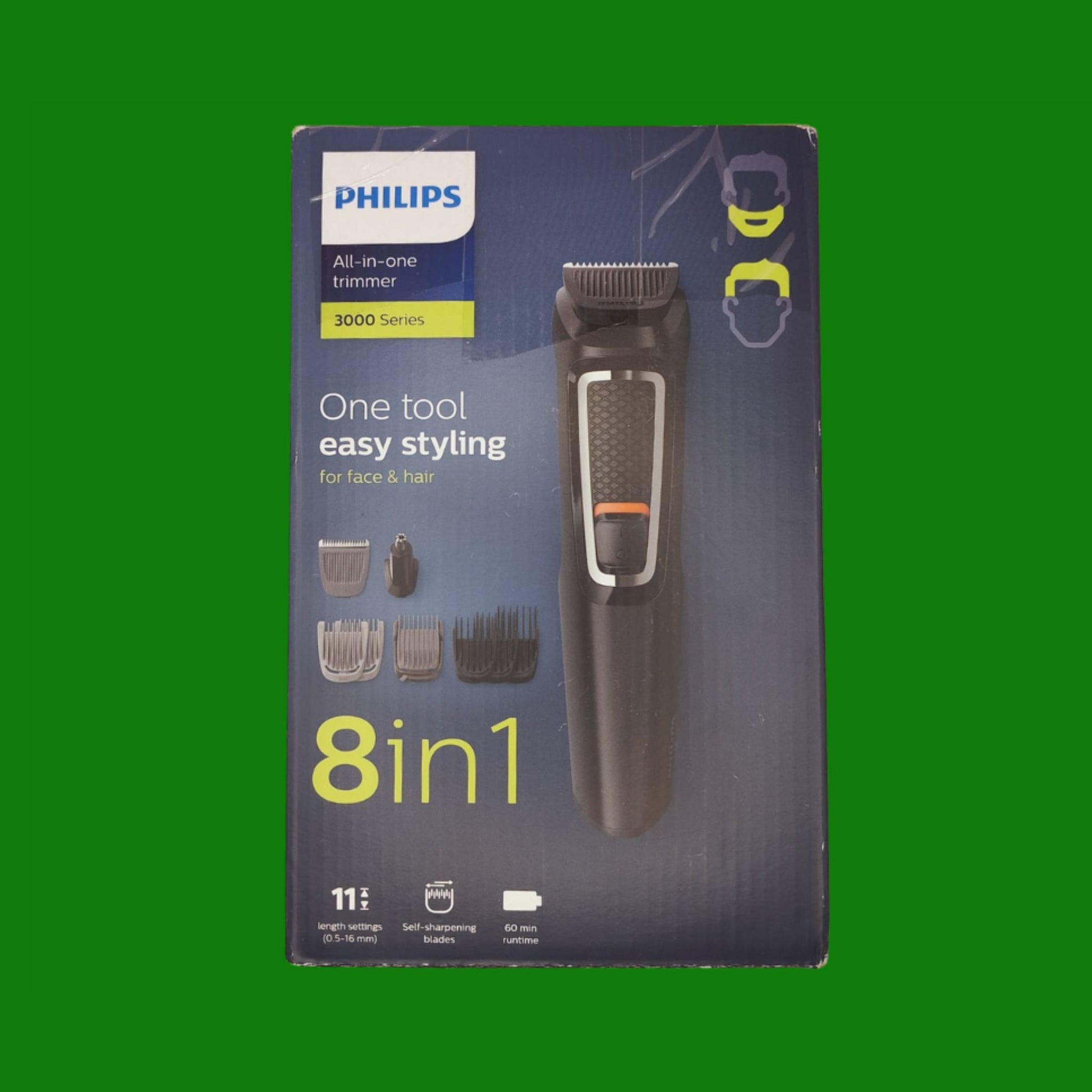Philips Multigroom Serie 3000 9-in-1 per Viso, Capelli e Corpo con Tecnologia DualCut