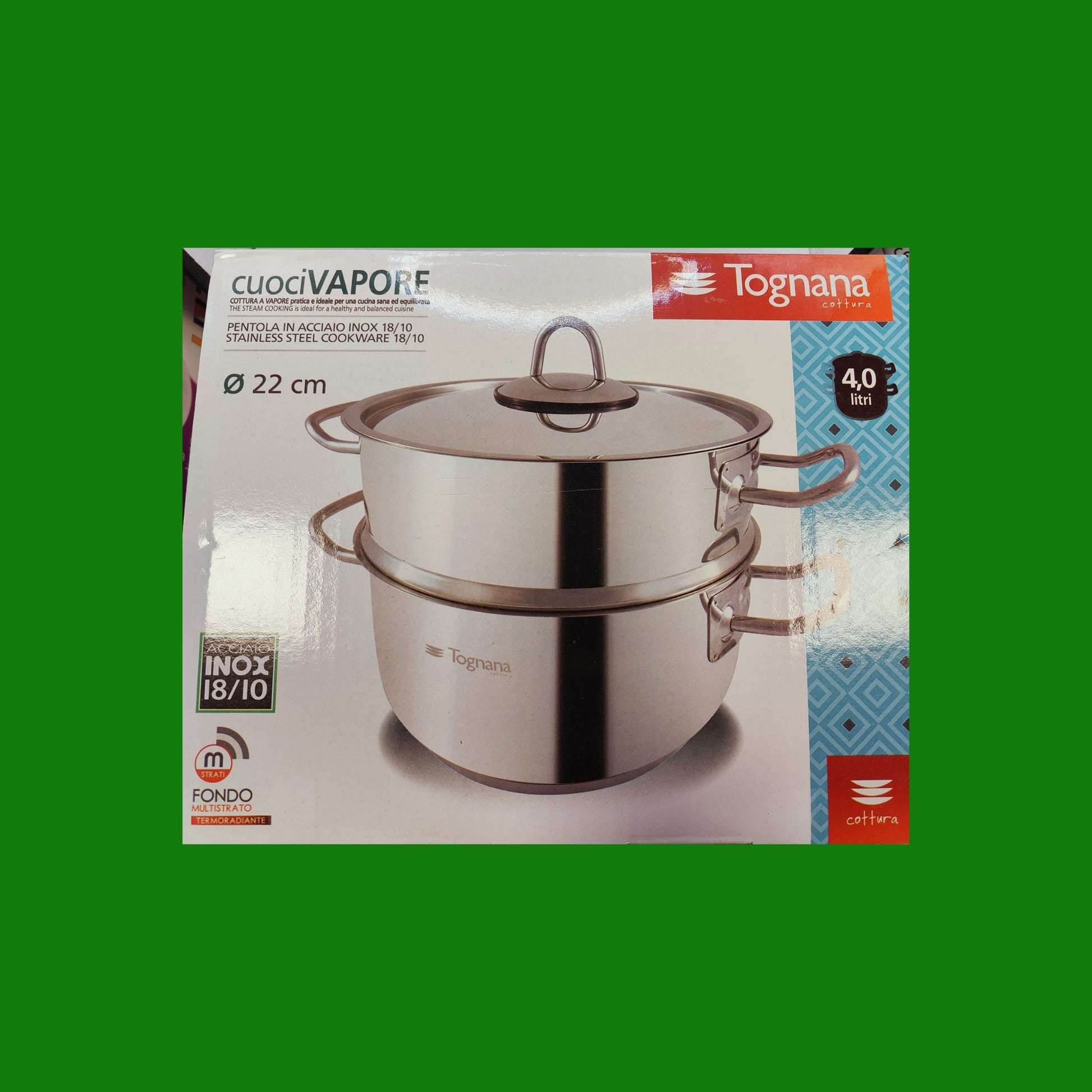 Tognana Set Vaporiera, Acciaio Inossidabile, Argento, 3 unità