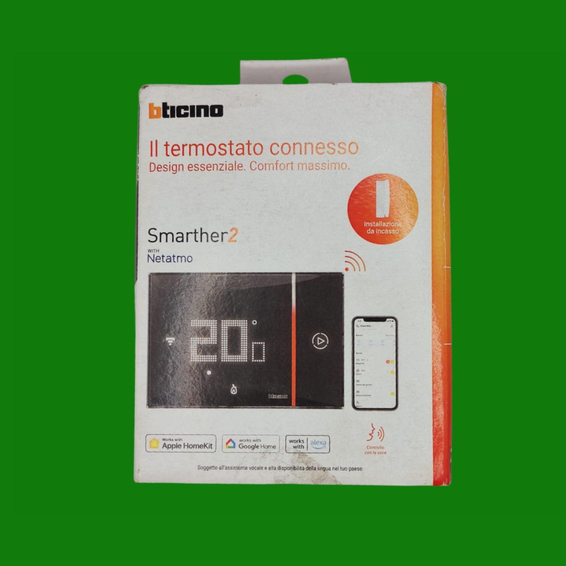 BTicino SXG8002 - TERMOSTATO WIFI Intelligente Smarther2 with Netatmo, Termostato Caldaia da Incasso, Programmabile
