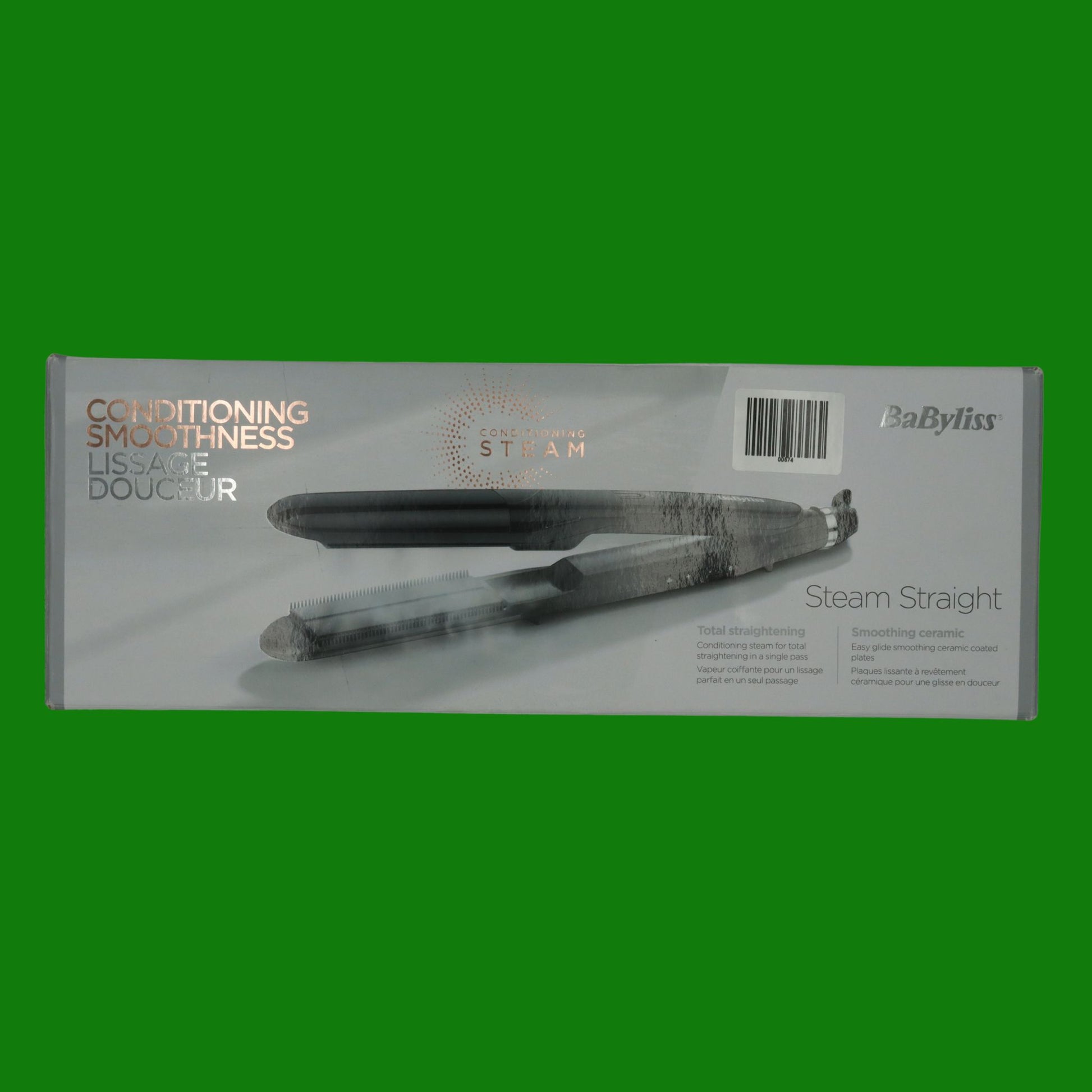 BaByliss Piastra lisciante funzione vapore Steam Straight, Titanium Ceramic