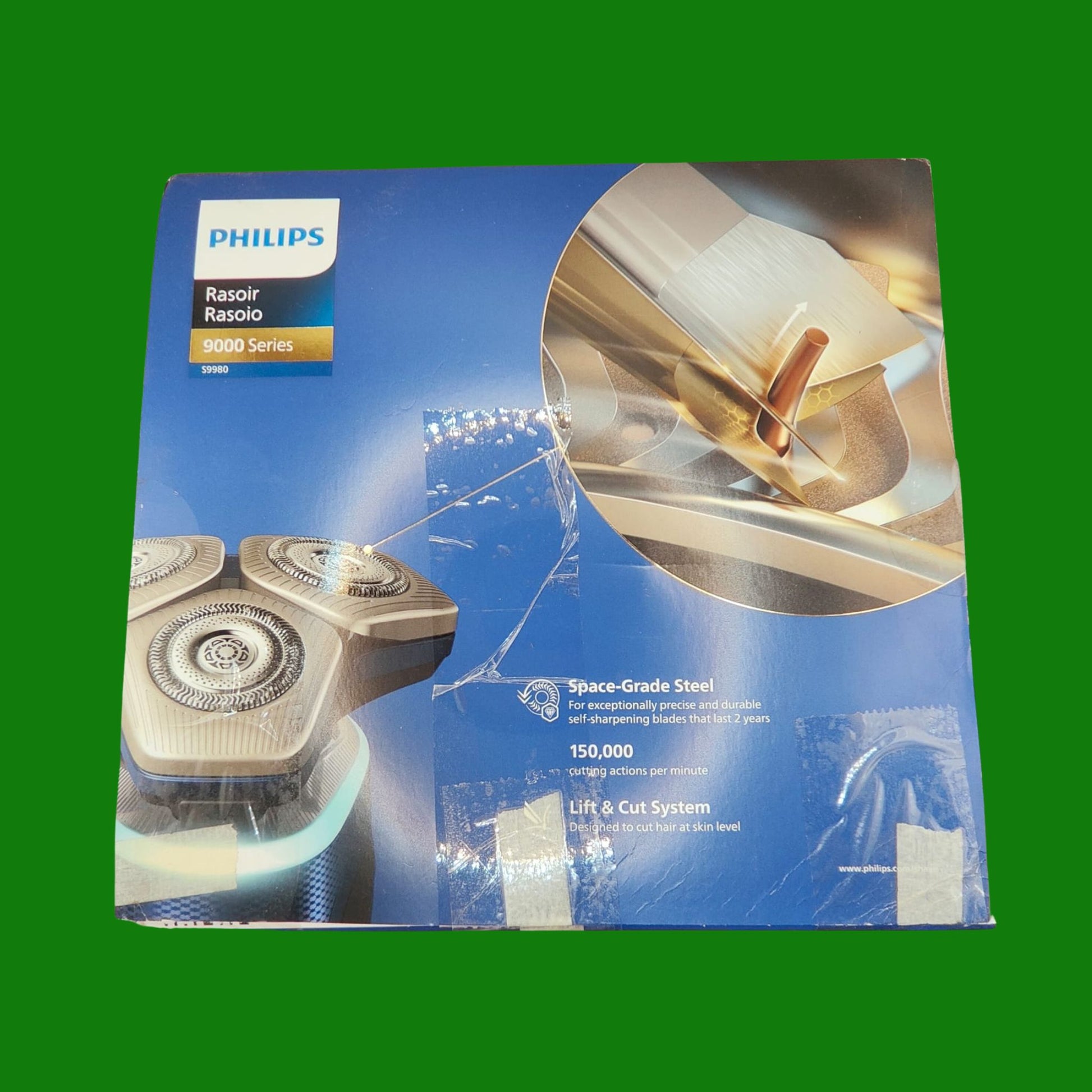 Philips Shaver Series 9000 - Rasoio elettrico Wet&Dry per uomo blu, tecnologia Lift & Cut e SkinIQ,