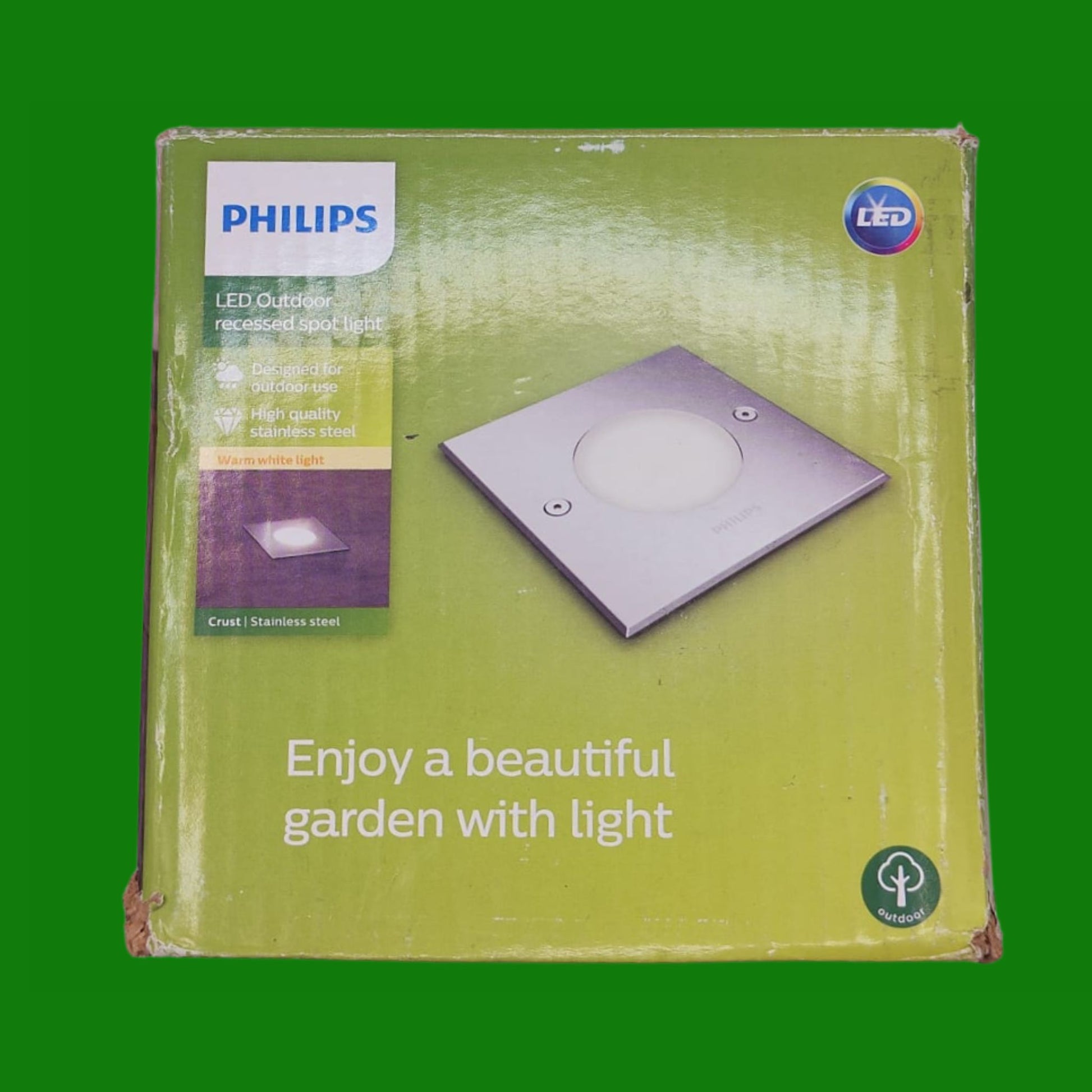 Philips Lighting Faretto da Incasso Crust, da Esterno, 3W, 270lm, Acciaio Inox