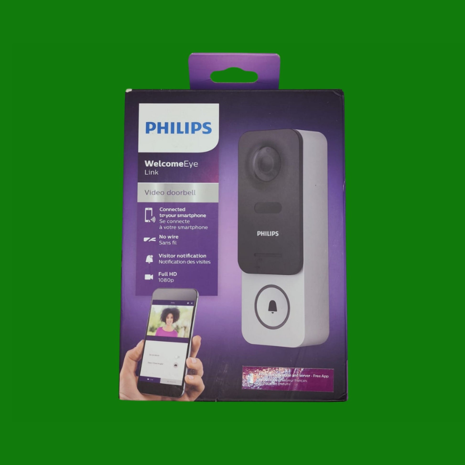 PHILIPS WelcomeEye LINKVideo campanello connesso senza fili con batteria ricaricabile