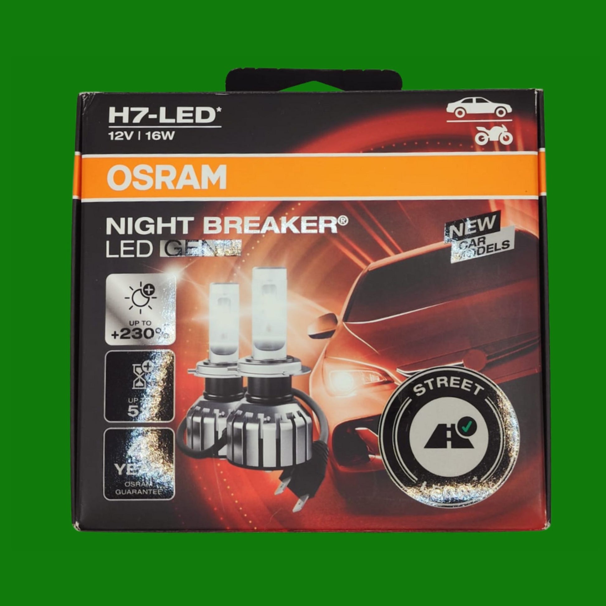 OSRAM NIGHT BREAKER LED H7 GEN 2, abbaglianti e anabbaglianti con omologazione stradale, 12V,