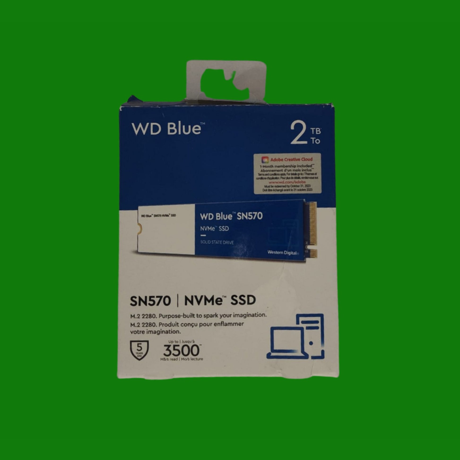 WD Blue SN570 2TB M.2 PCIe NVMe SSD, con velocità di lettura fino a 3500 MB/s