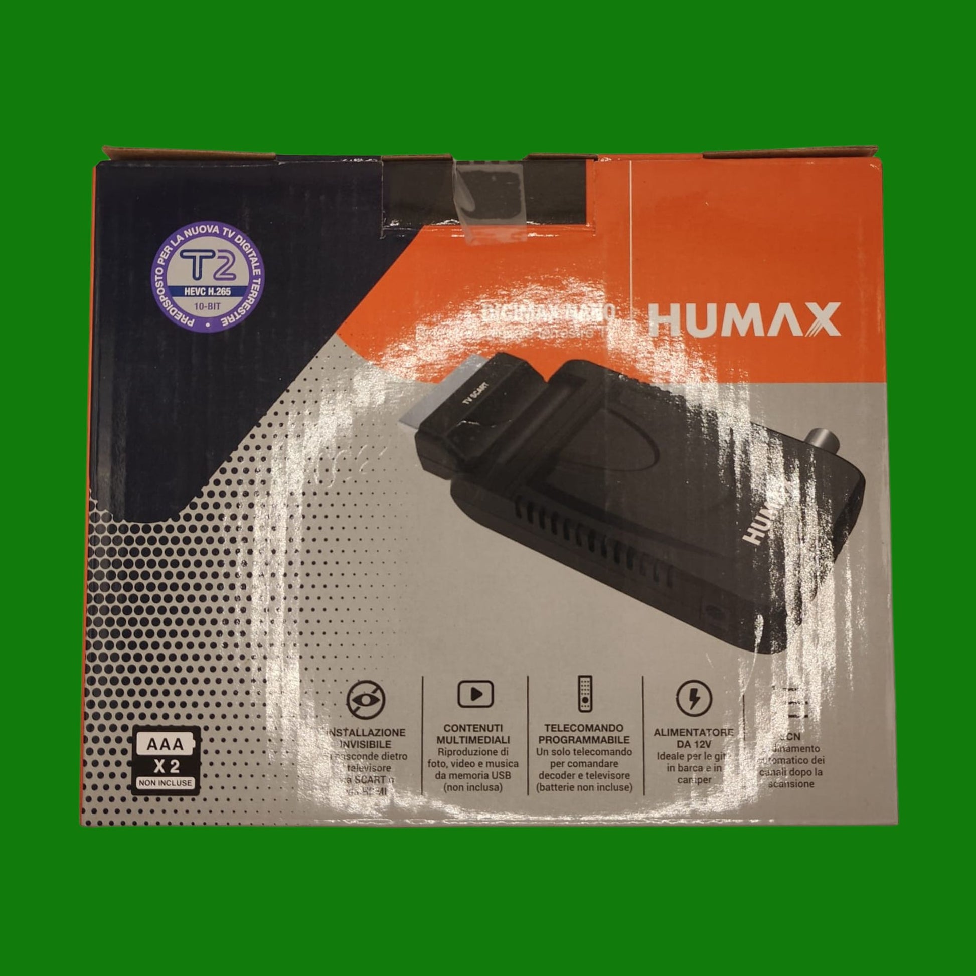 Humax - Decoder digitale terrestre DVB-T2 HD-2023T2 Digimax Nano con telecomando 2 in 1 per controllare il TV