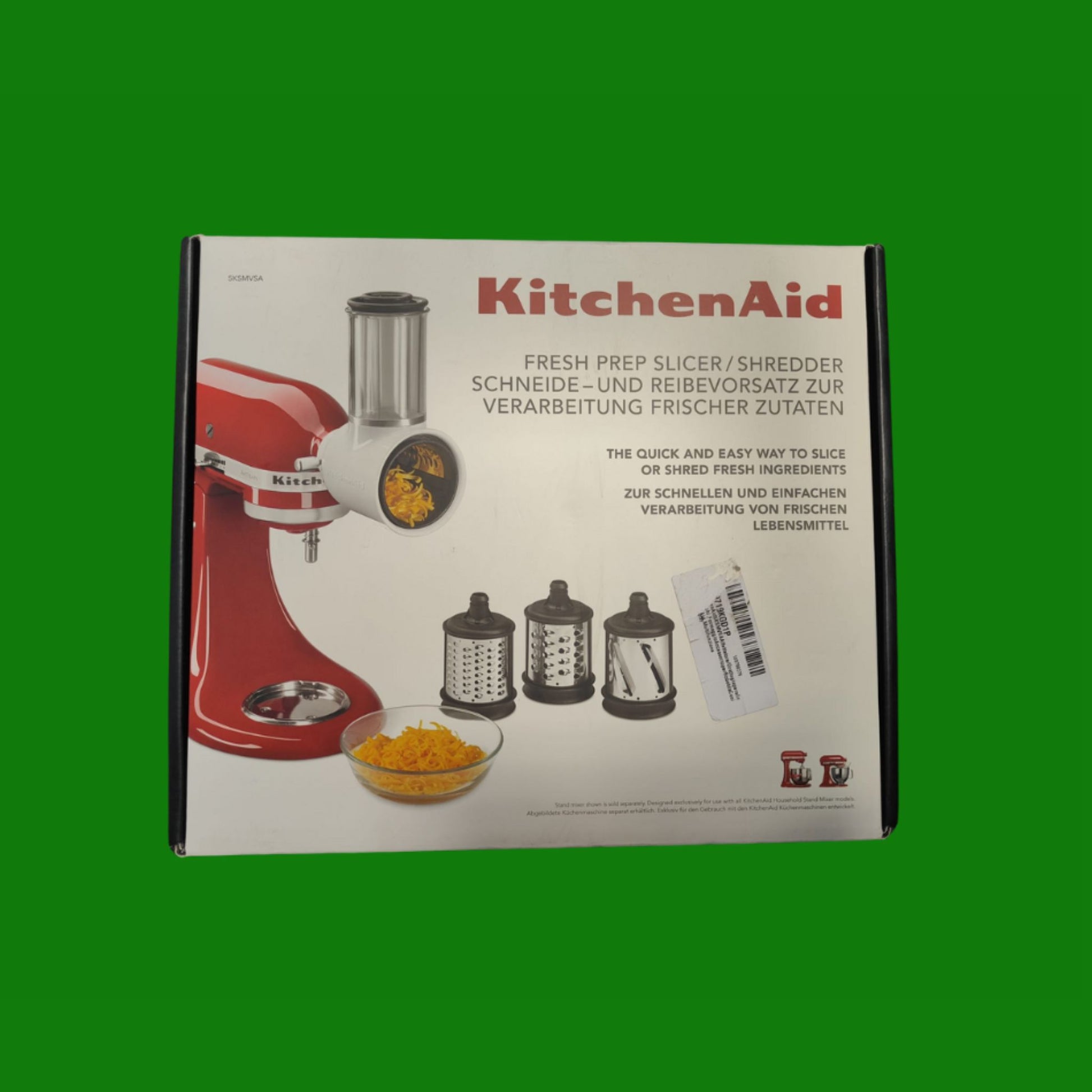 KitchenAid 5KSMVSA Affettatore / Grattugia per alimenti freschi, Formaggio Accessorio per Robot da Cucina KitchenAid, Multifunzione