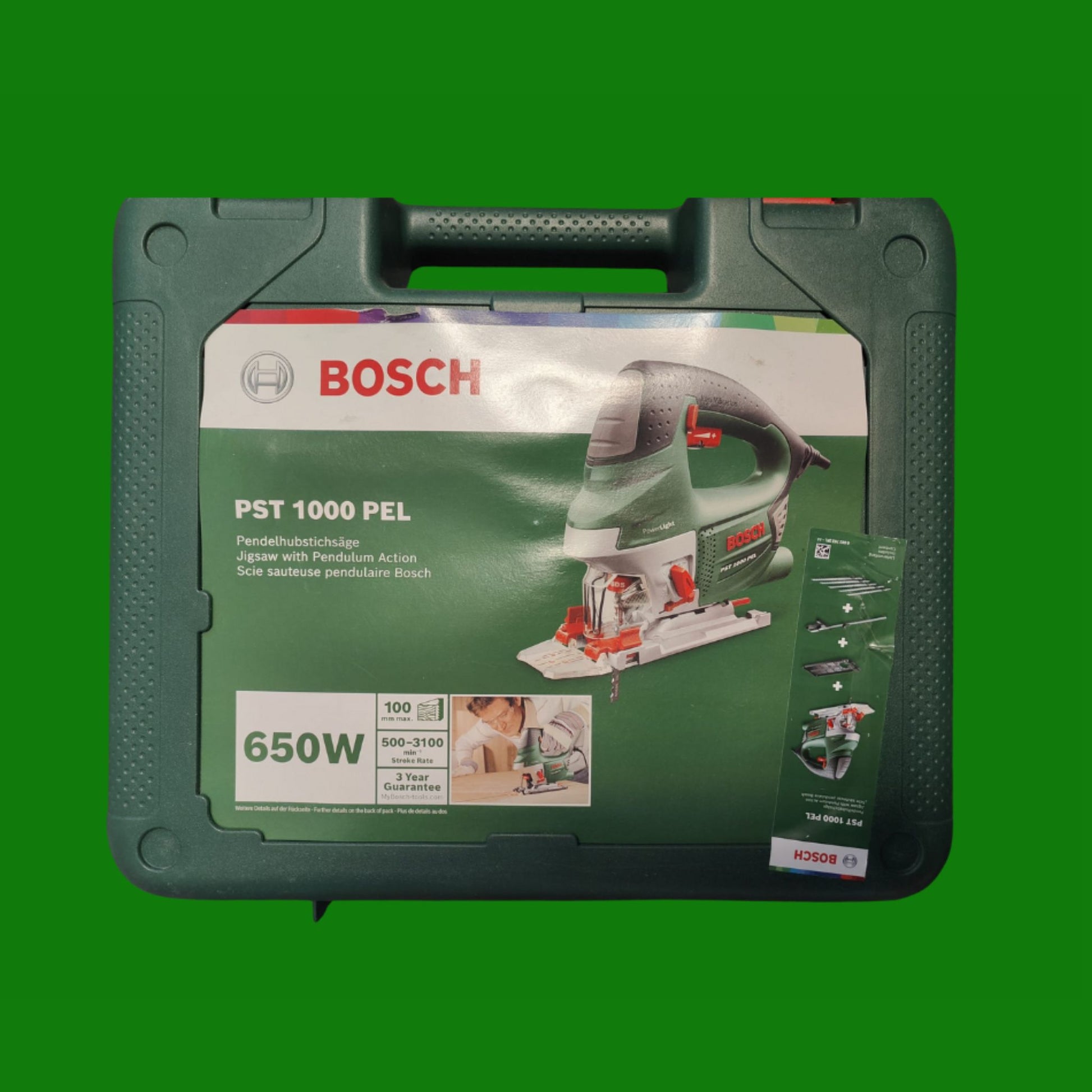 Bosch Home and Garden PST 1000 PEL Seghetto Alternativo Compact Expert, Verde, 100 mm
